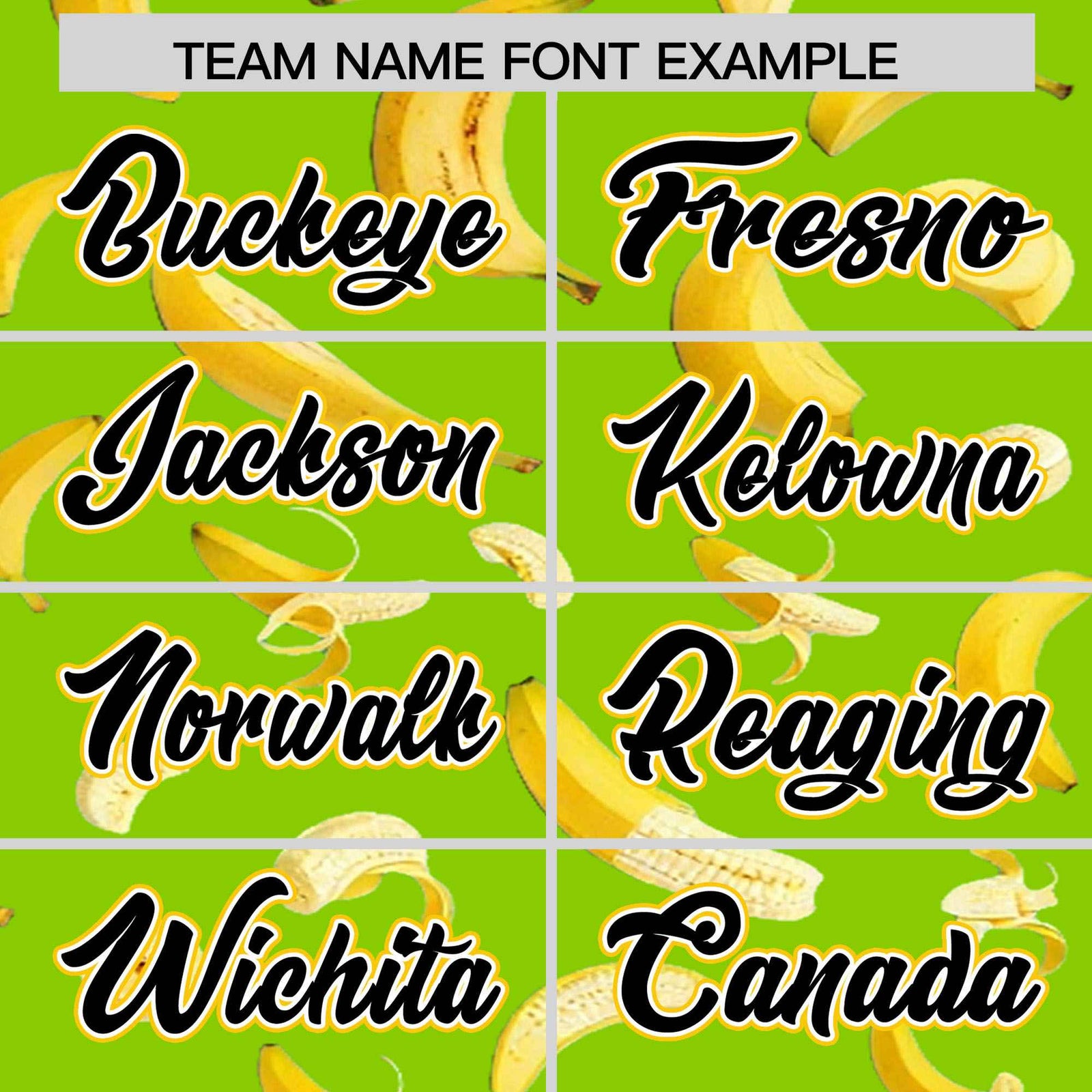 Custom Neon Green Varsity Full-Zip Banana Pattern Letterman Bomber Jacket | Graffiti Pattern | Embroidery&Dye-sublimation printing | KXKSHOP