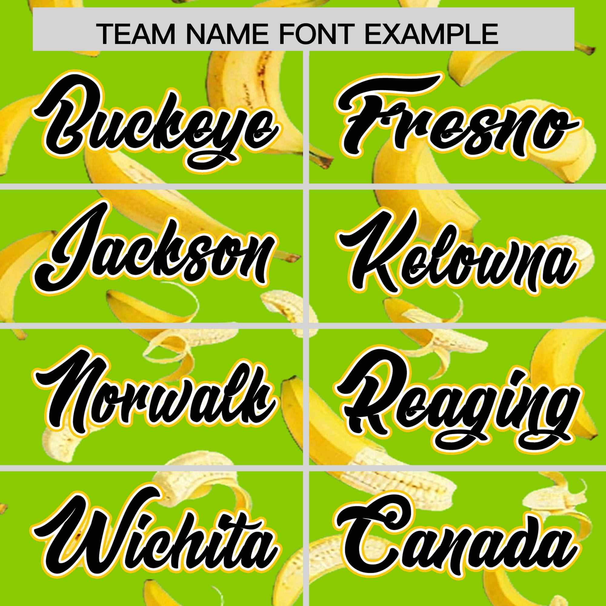 Custom Neon Green Varsity Full-Zip Banana Pattern Letterman Bomber Jacket | Graffiti Pattern | Embroidery&Dye-sublimation printing | KXKSHOP