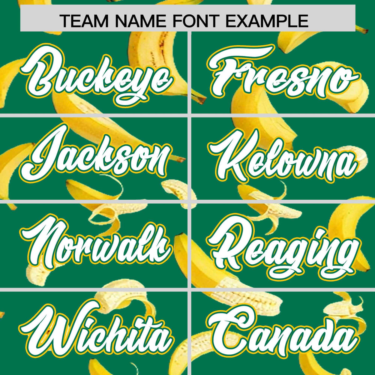 Custom Kelly Green Varsity Full-Zip Banana Pattern Letterman Bomber Jacket | Graffiti Pattern | Embroidery&amp;Dye-sublimation printing | KXKSHOP