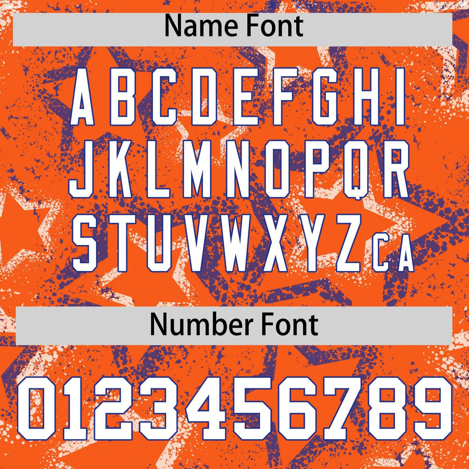 Custom Orange Varsity Full-Zip Star Pattern Letterman Bomber Jacket