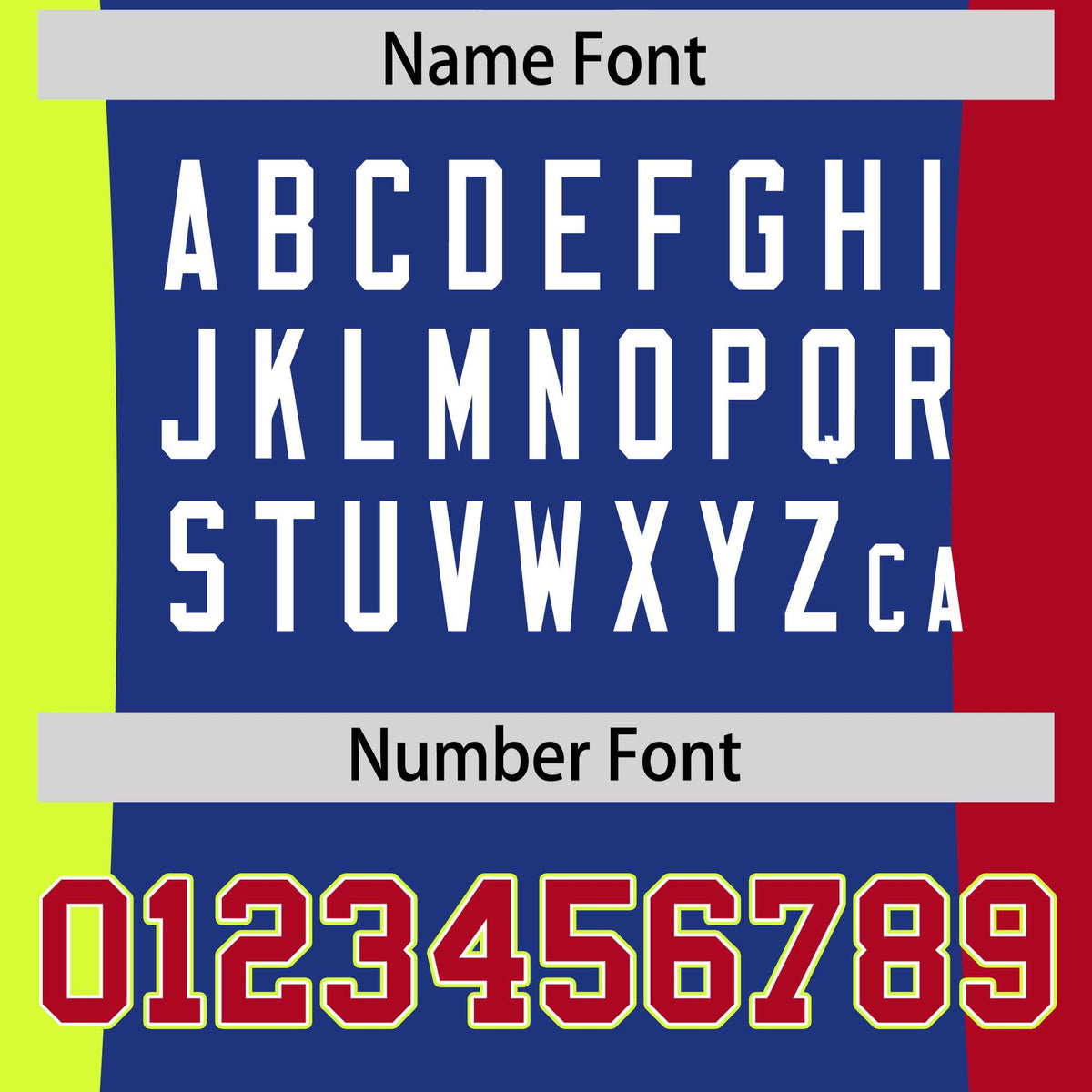 Custom Royal Blue Fluorescent Green Red Personalization Varsity Full-Snap Three Color Blocks Letterman Jacket