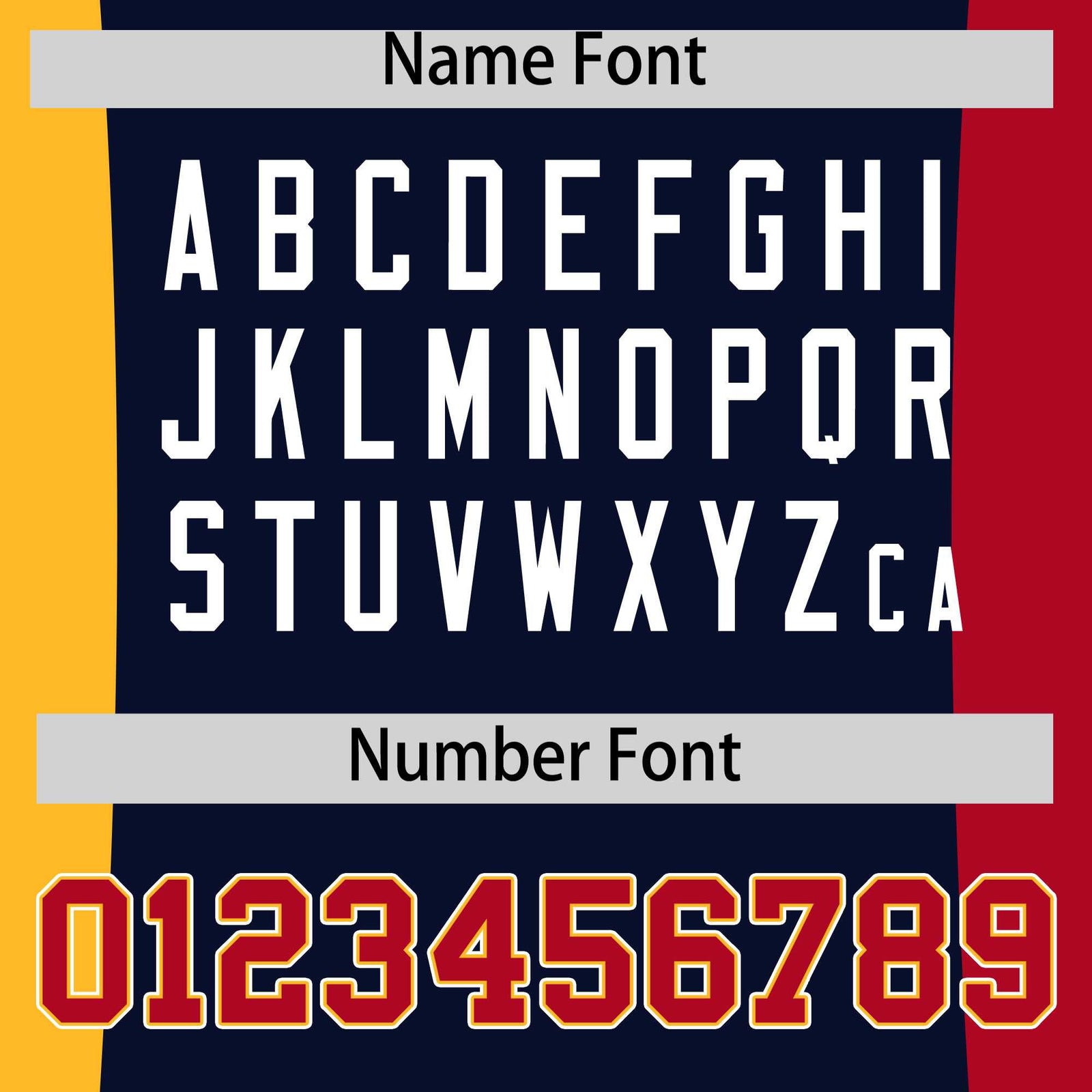 Custom Navy Yellow Red Personalization Varsity Full-Snap Three Color Blocks Letterman Jacket