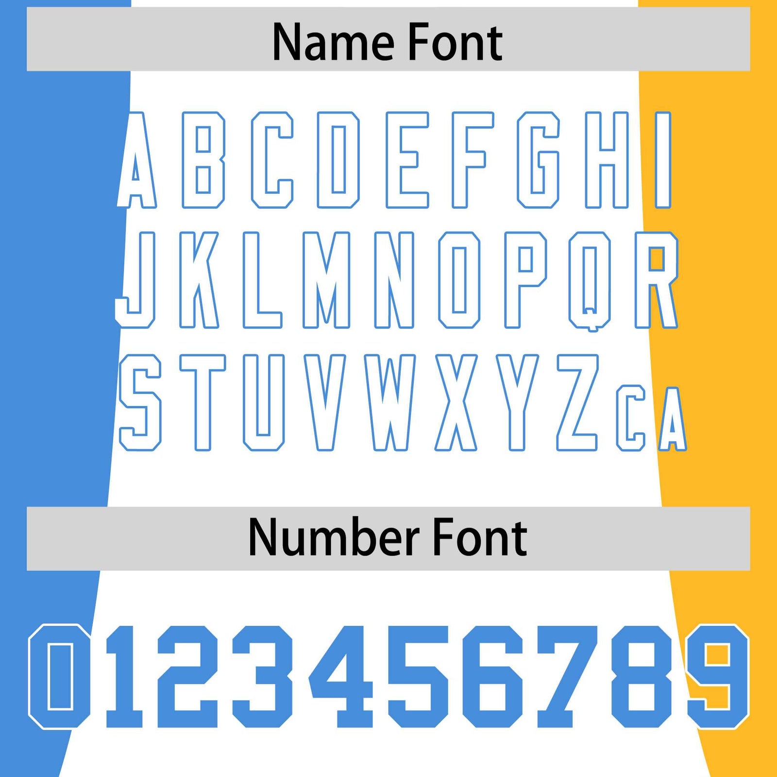 Custom Powder Blue Orange Yellow Personalization Varsity Full-Snap Three Color Blocks Letterman Jacket