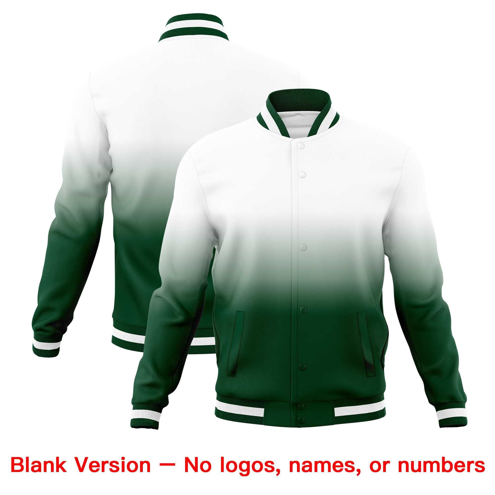 Custom White Gold Full-Snap Varsity Personalization Gradient Fashion Letterman Jacket