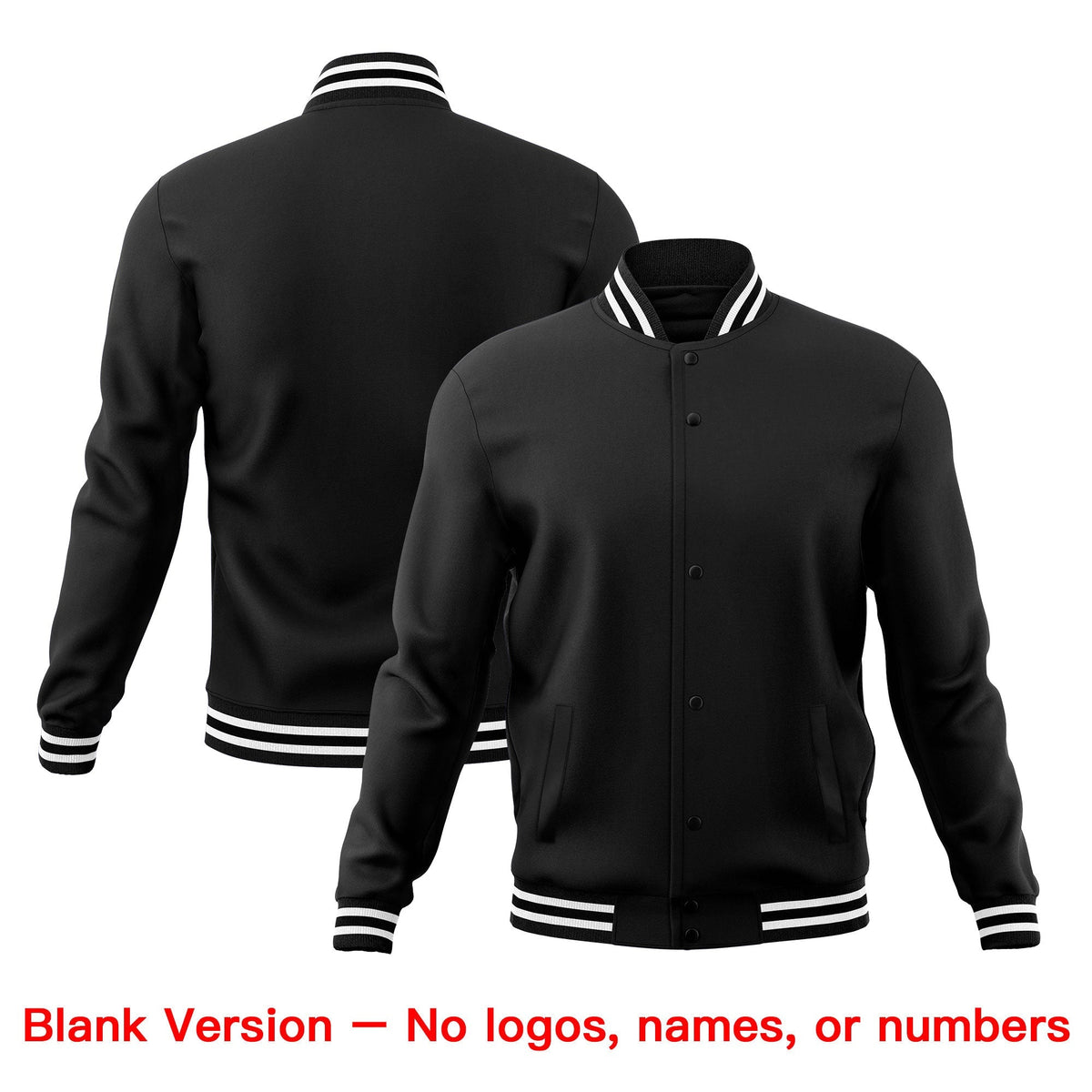 Custom Black White Classic Style Full-Snap Breathable Jacket| KXKSHOP