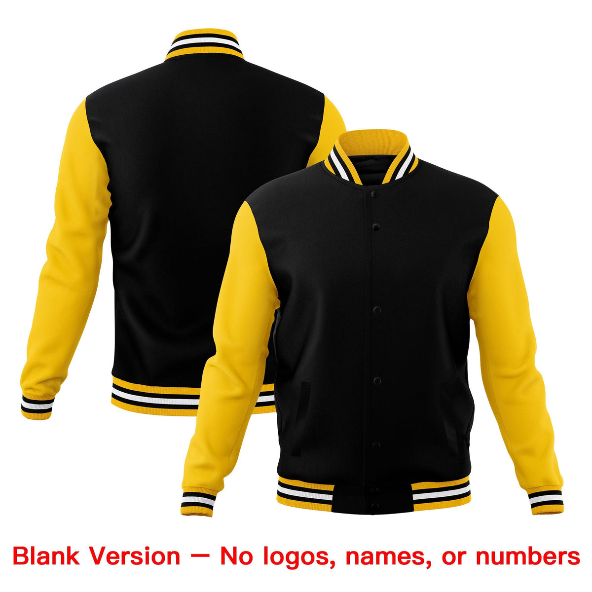 Custom Black Gold White Classic Style Full-Snap Breathable Jacket| KXKSHOP