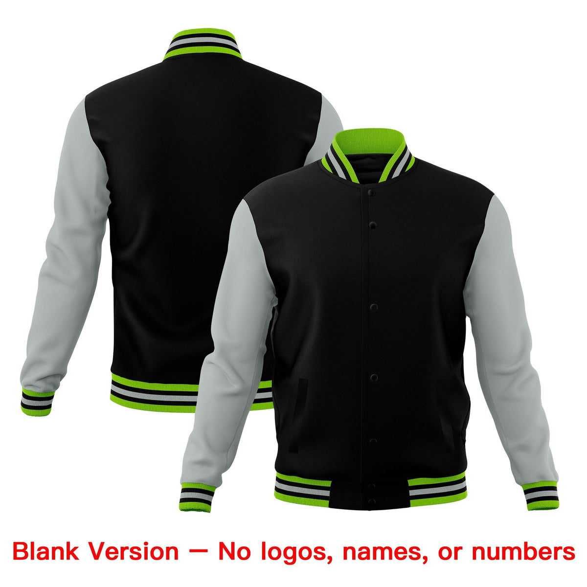 Custom Black Green Gray Classic Style Full-Snap Breathable Jacket| KXKSHOP