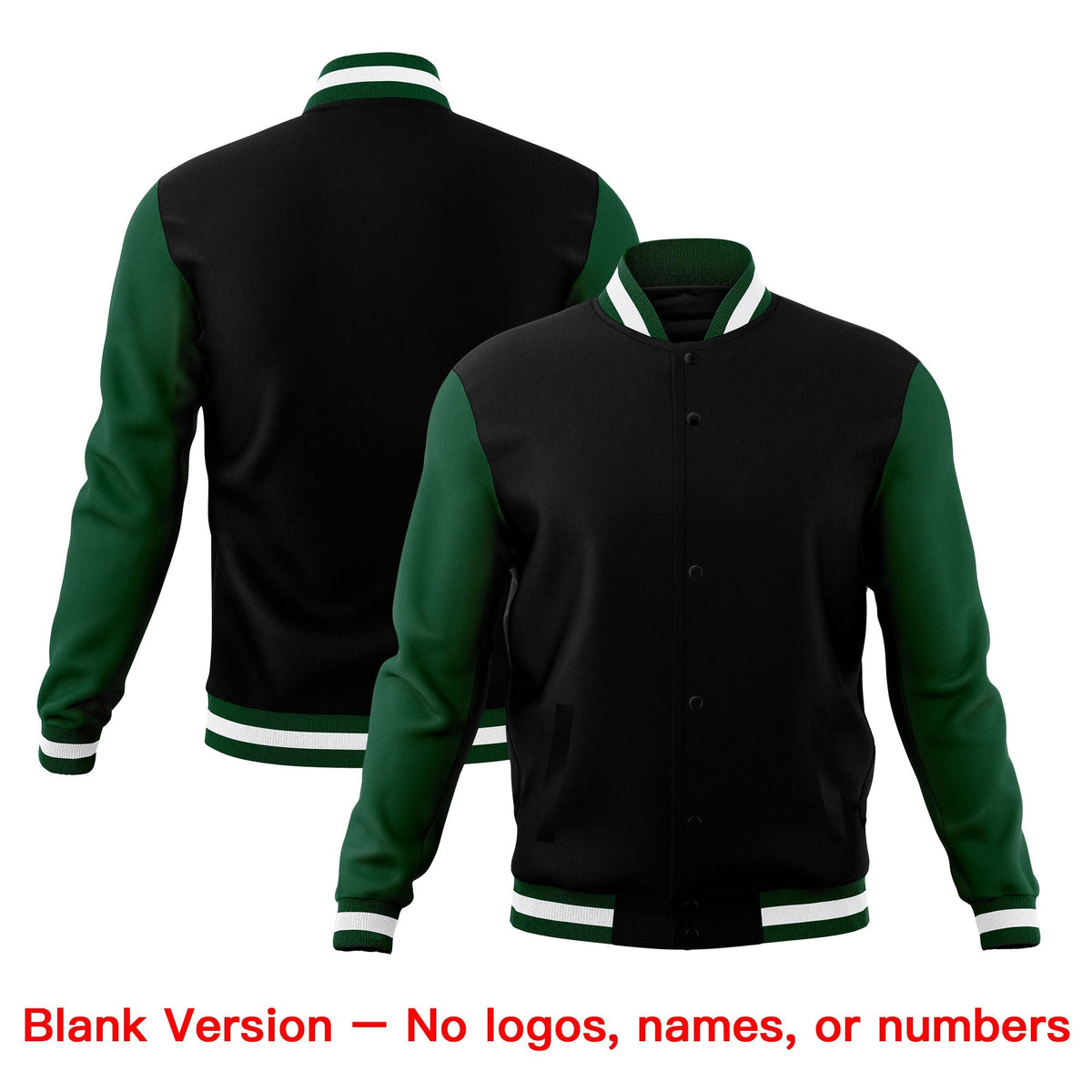 Custom Black Green White Classic Style Full-Snap Breathable Jacket| KXKSHOP