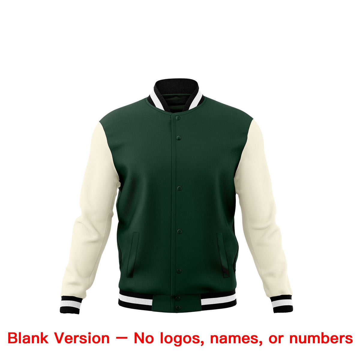 Custom Green Black White Classic Style Full-Snap Breathable Jacket| KXKSHOP