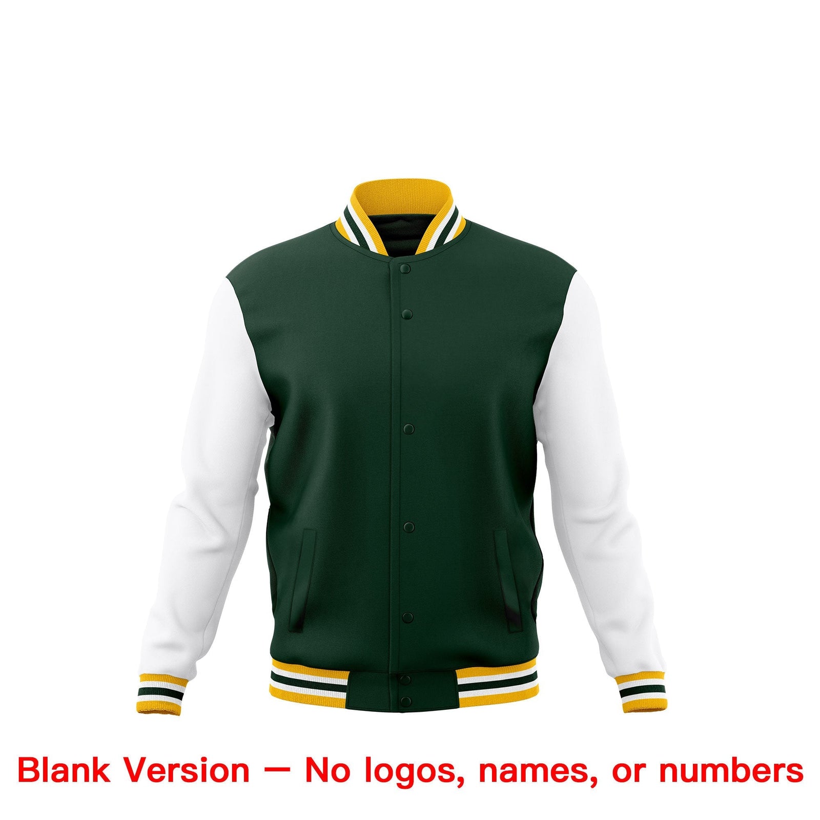 Custom Green Gold White Classic Style Full-Snap Breathable Jacket| KXKSHOP