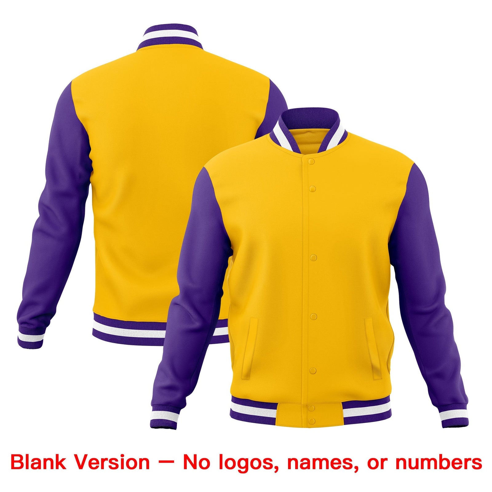 Custom Gold Purple White Classic Style Full-Snap Breathable Jacket| KXKSHOP