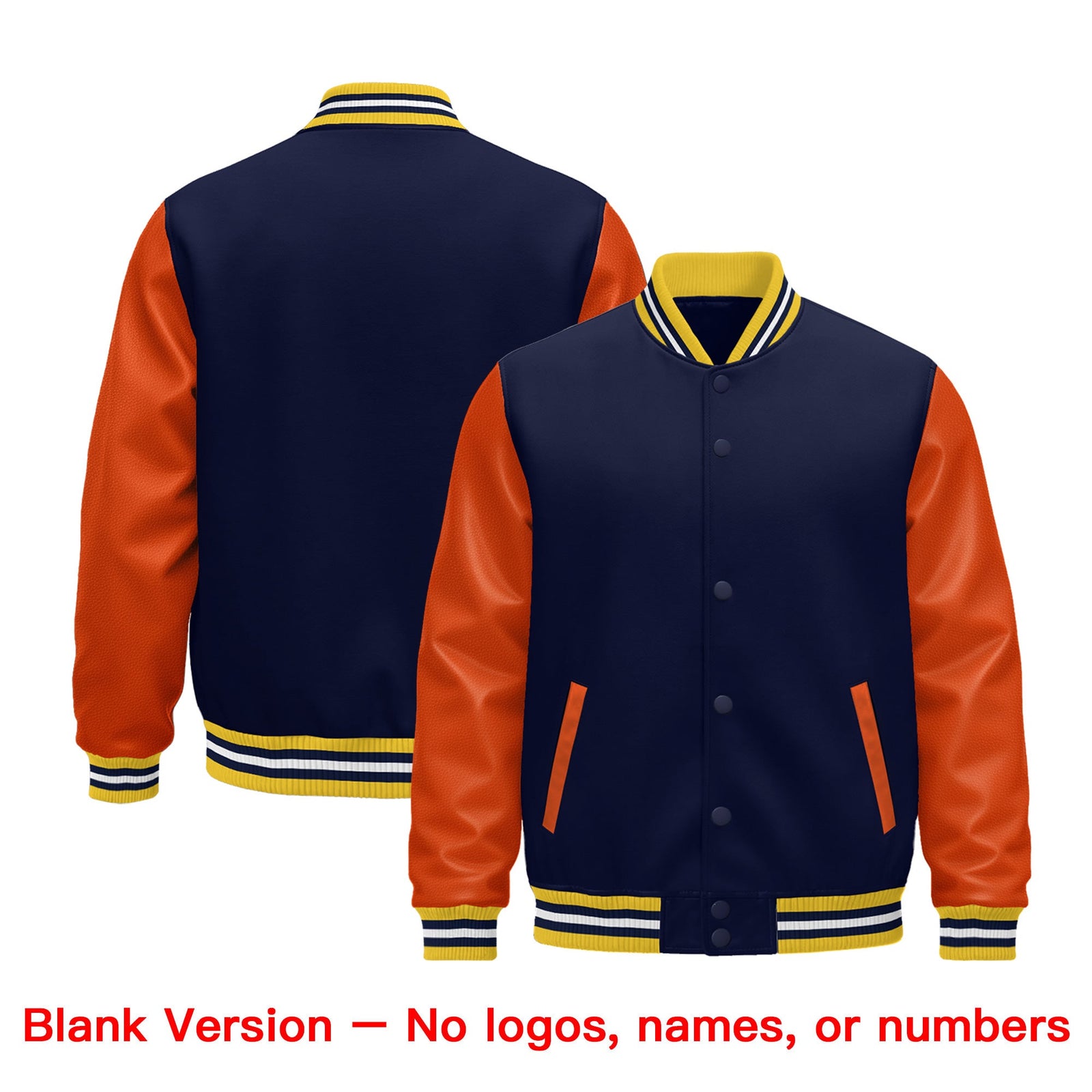 Custom Dark Green Orange White Raglan Sleeves Varsity Full-Snap Leather Sleeves Letterman Jacket| KXKSHOP