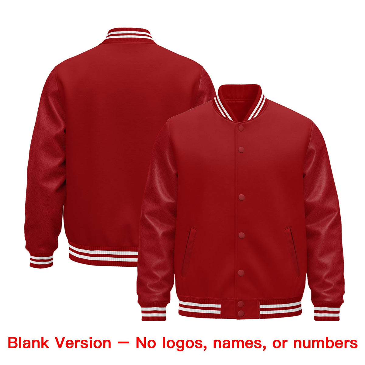 Custom Royal Blue White Red Classic Style Leather Sleeves Wrinkle-Resistant Jacket| KXKSHOP
