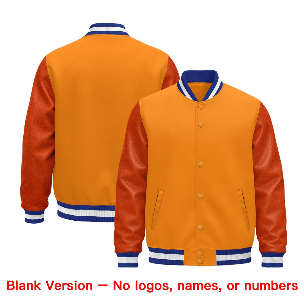 Custom Royal Blue White Classic Style Leather Sleeves Wrinkle-Resistant Jacket| KXKSHOP