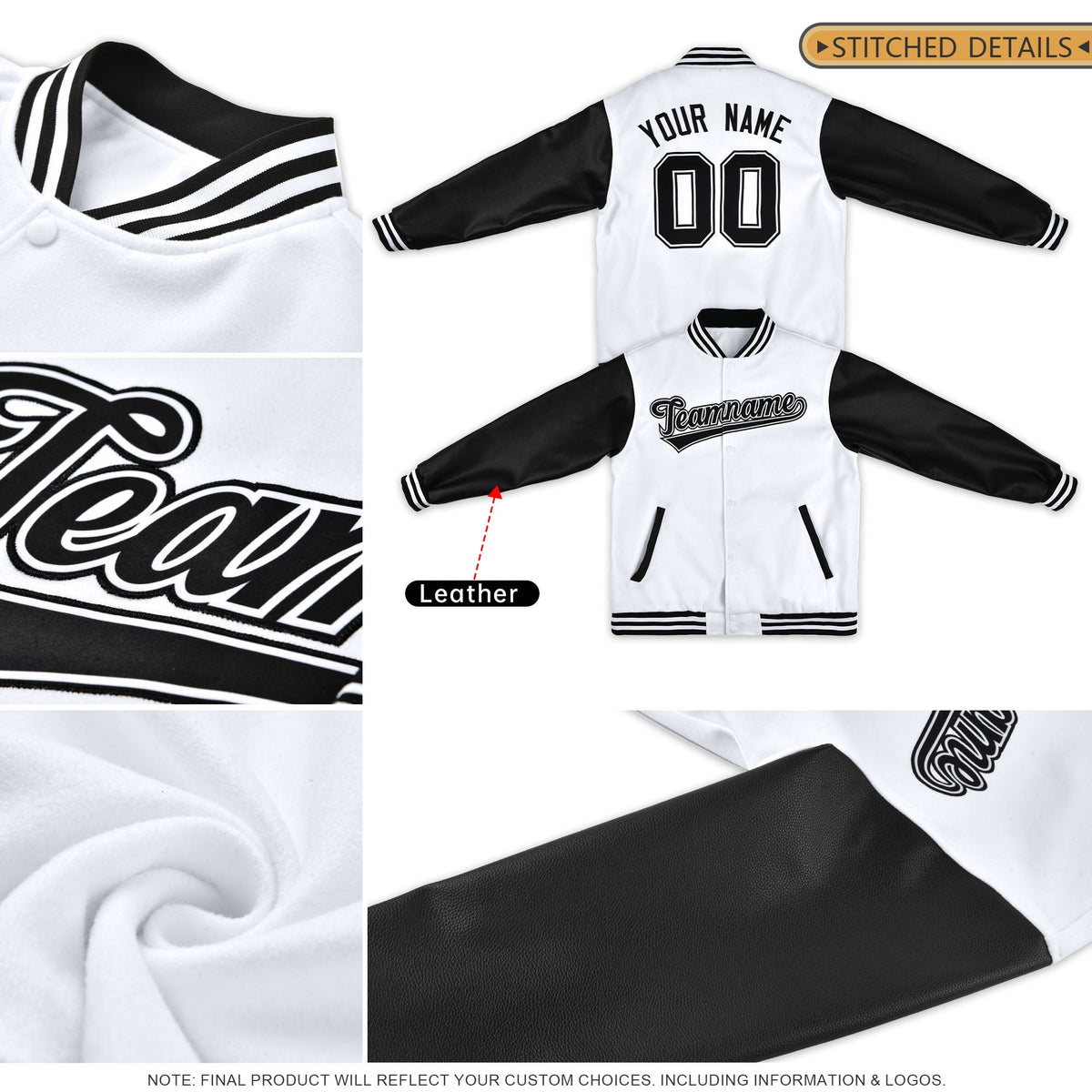 Custom Powder Blue Red White Classic Style Leather Sleeves Wrinkle-Resistant Jacket| KXKSHOP