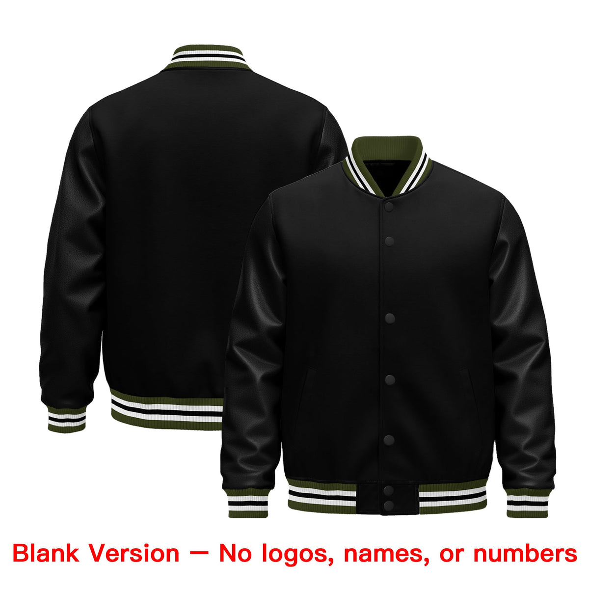 Custom Black Olive White Classic Style Leather Sleeves Wrinkle-Resistant Jacket| KXKSHOP
