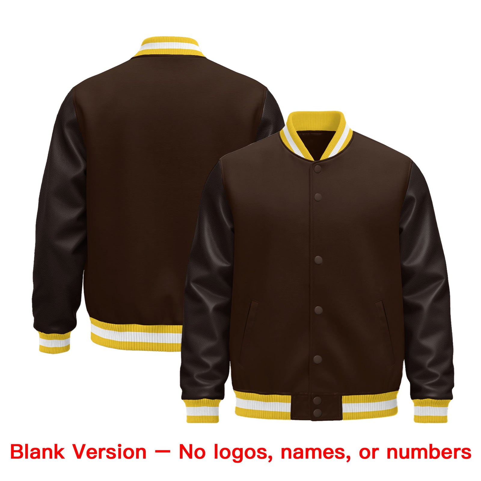 Custom Brown Gold White Classic Style Leather Sleeves Wrinkle-Resistant Jacket| KXKSHOP