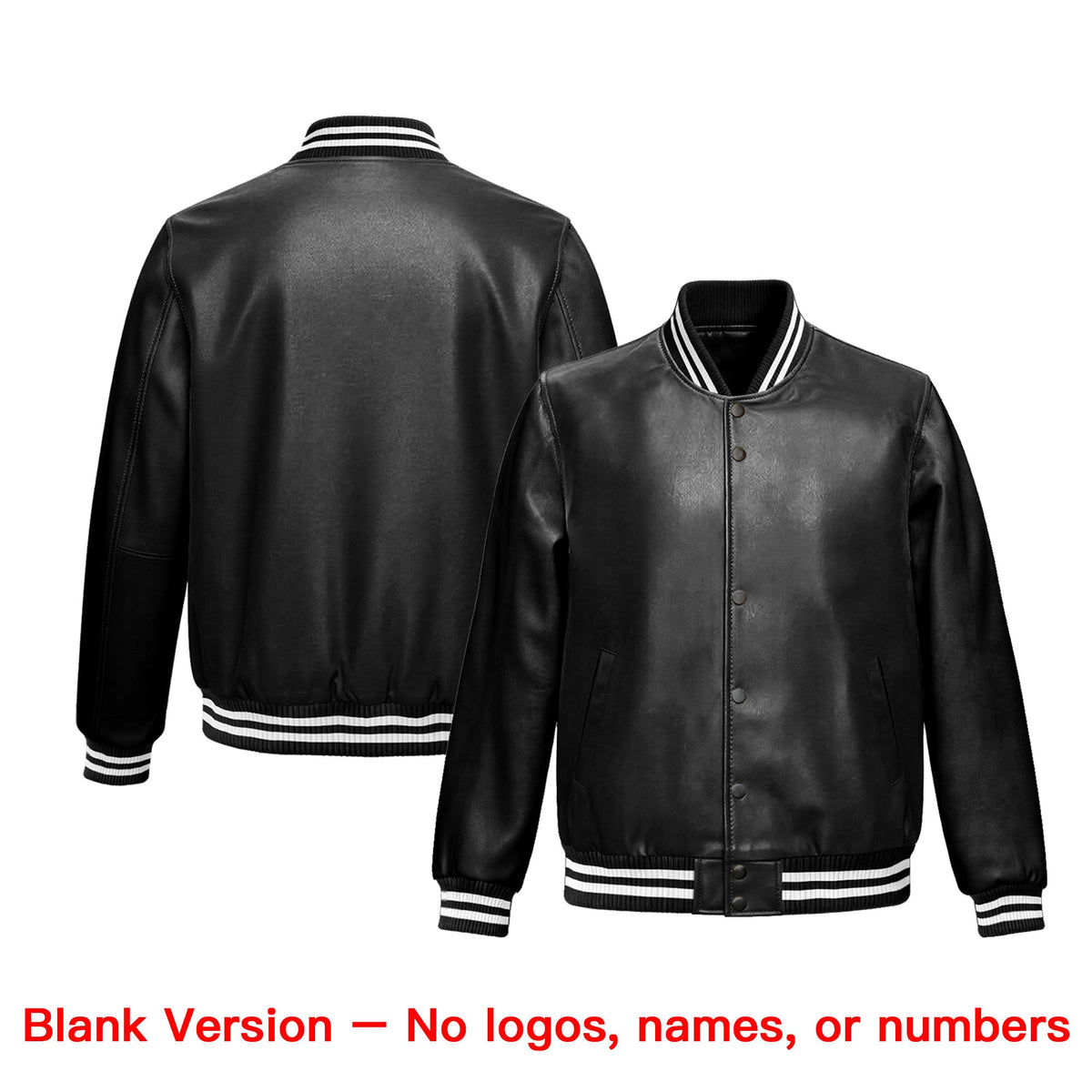 Custom Black Fluorescent Green Full-Snap Varsity Faux Leather Letterman Jacket| KXKSHOP