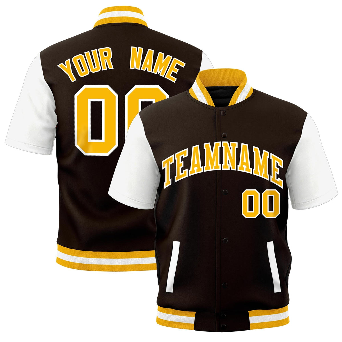 Custom White Gold Full-Snap Classic Style Jacket| KXKSHOP