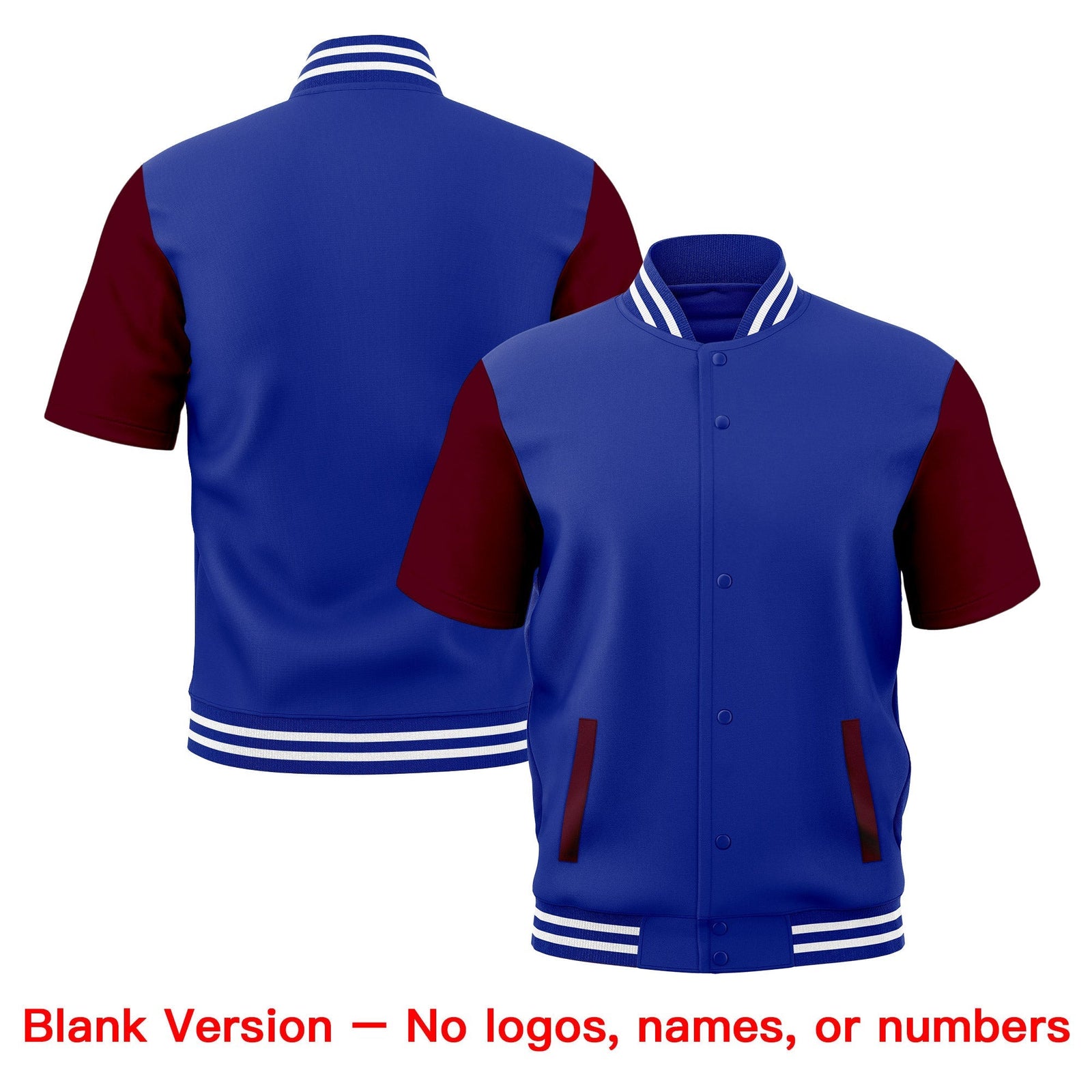 Custom Gray Royal Blue White Full-Snap Classic Style Jacket| KXKSHOP