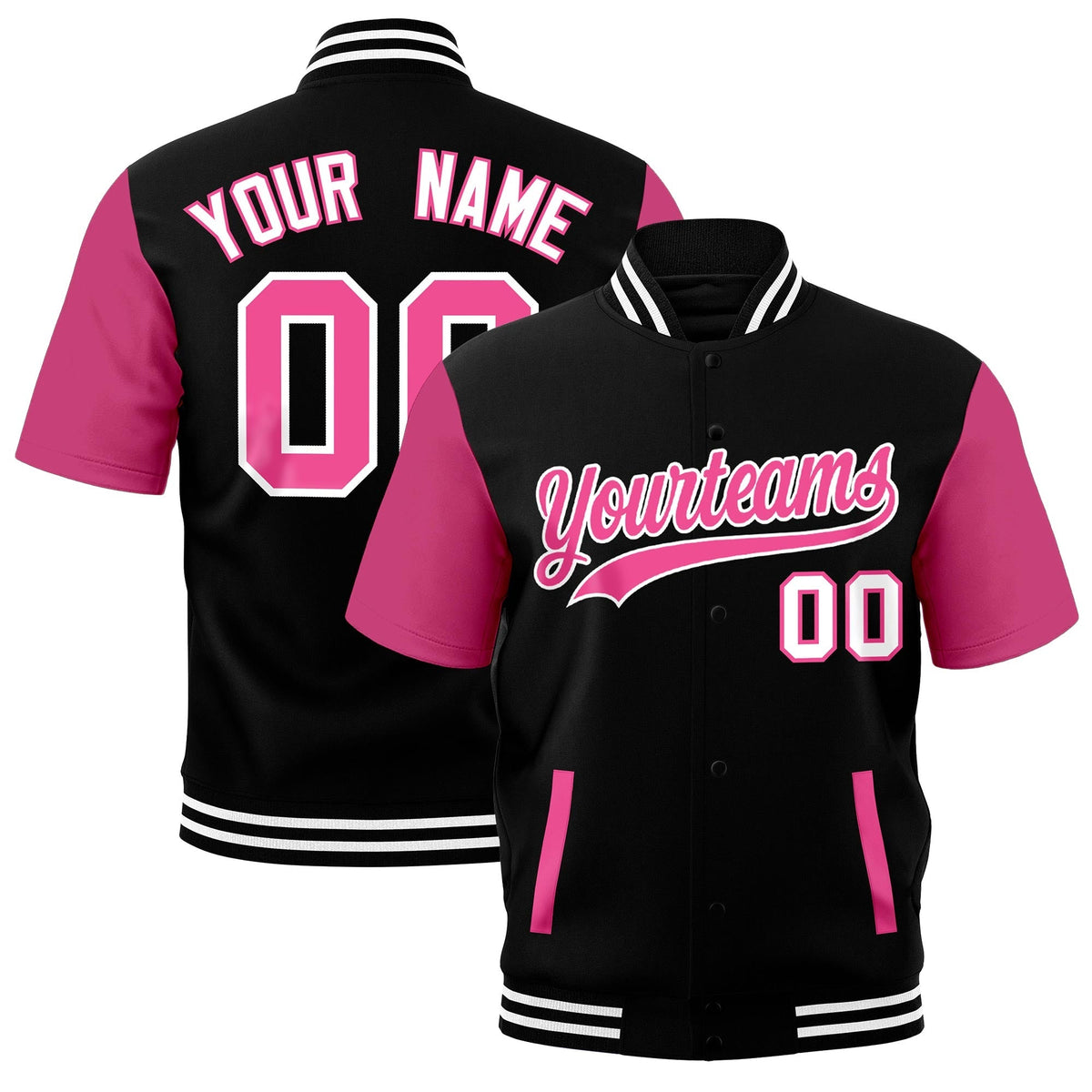 Custom Black White Full-Snap Classic Style Jacket| KXKSHOP