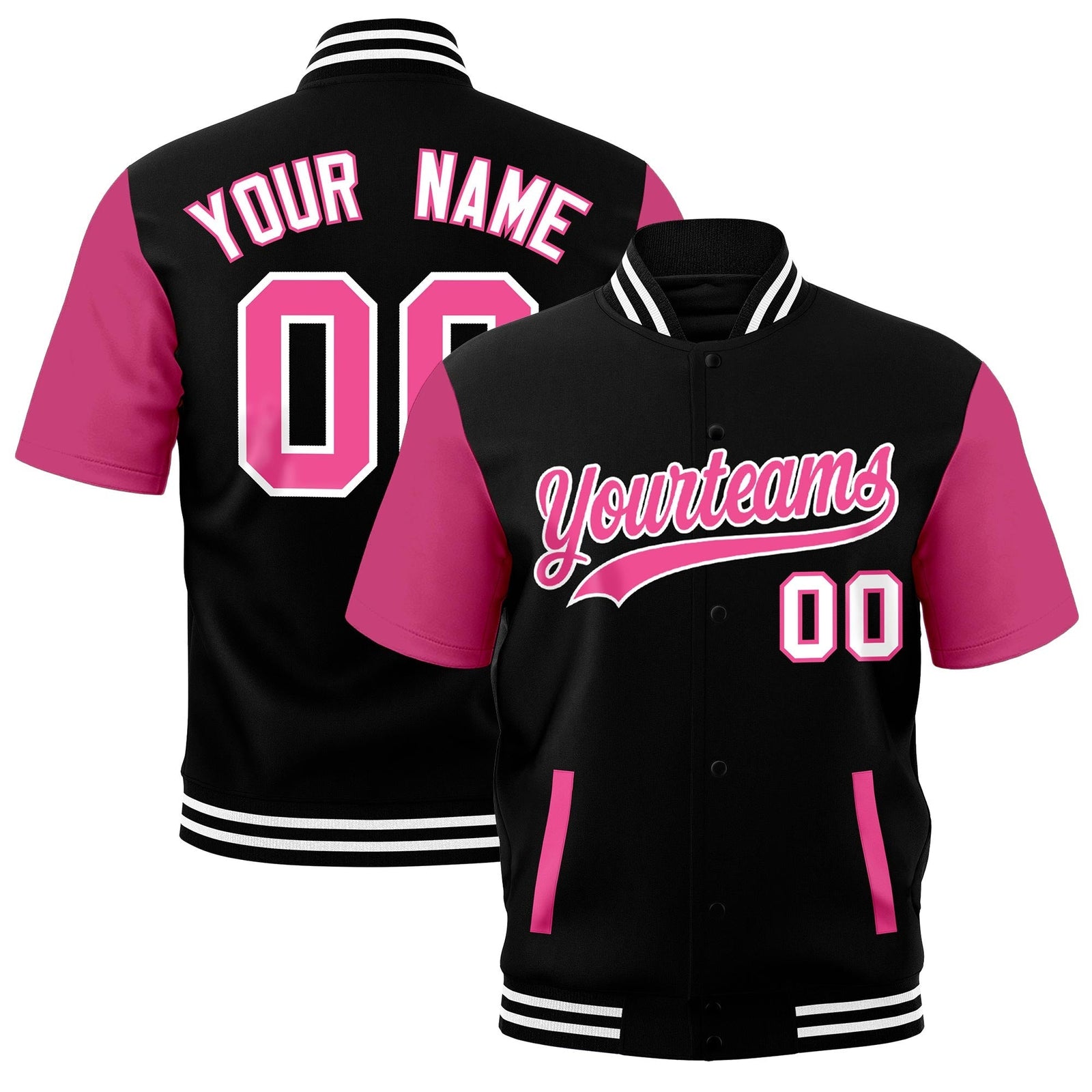 Custom Black White Full-Snap Classic Style Jacket| KXKSHOP