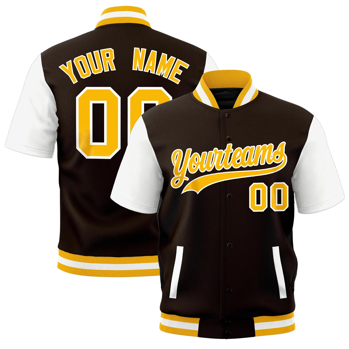 Custom White Gold Full-Snap Classic Style Jacket| KXKSHOP