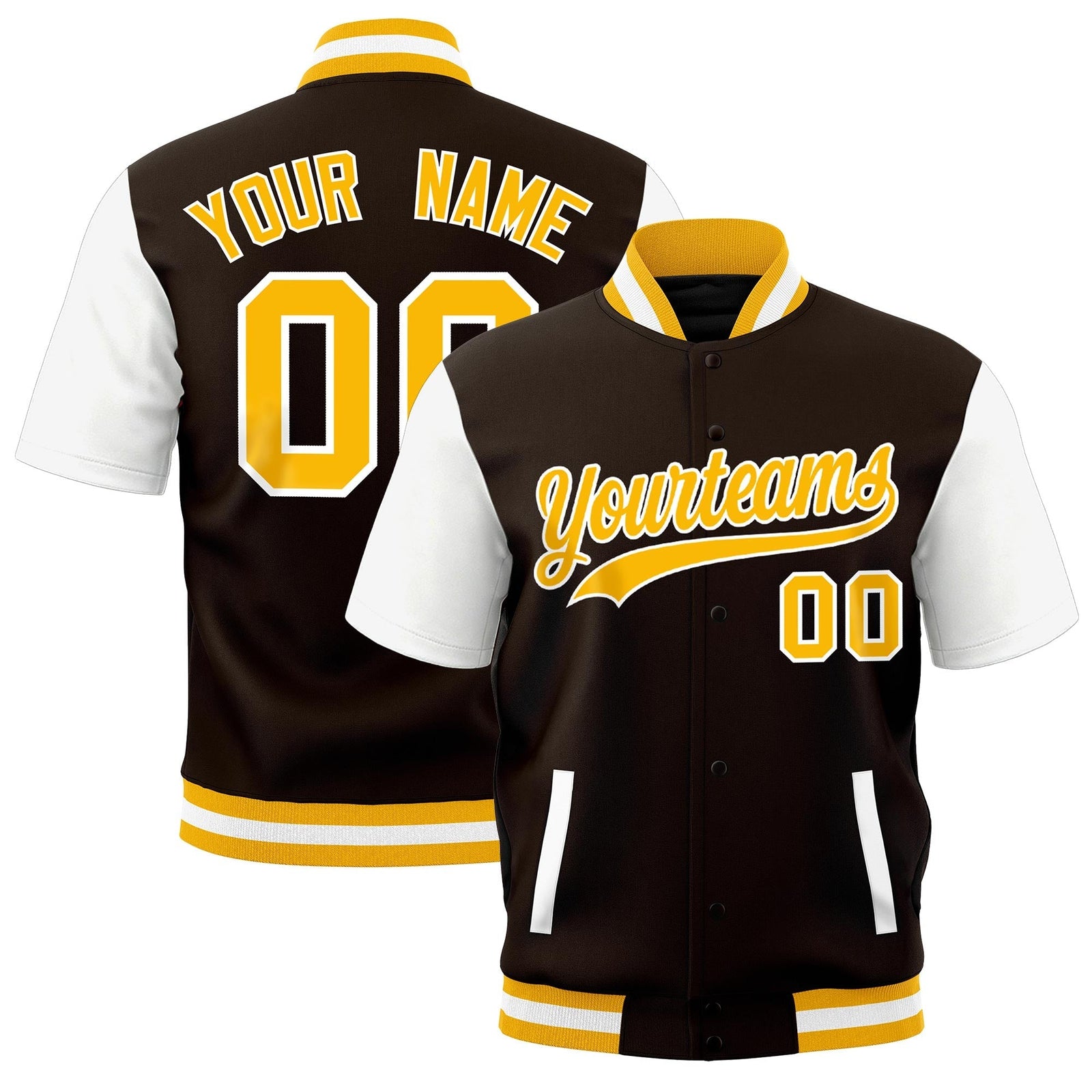 Custom White Gold Full-Snap Classic Style Jacket| KXKSHOP