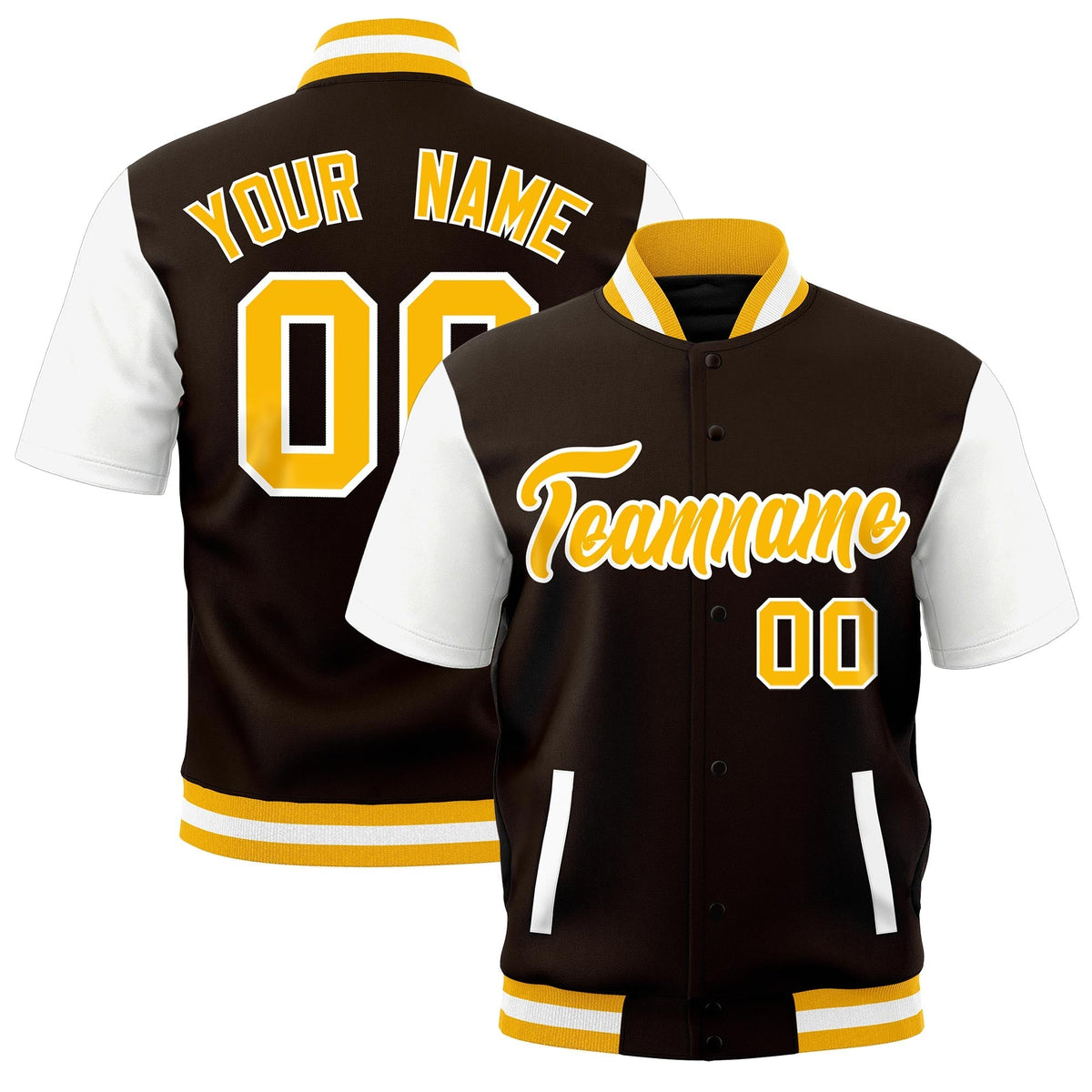 Custom White Gold Full-Snap Classic Style Jacket| KXKSHOP