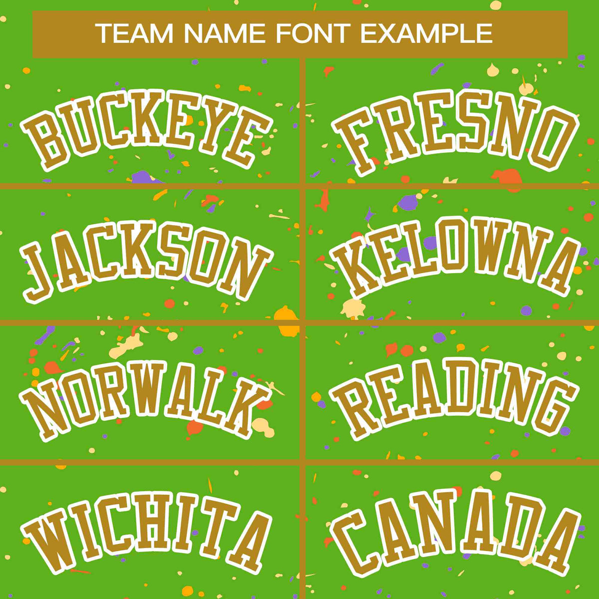 Custom Green Old Gold-White Varsity Full-Zip Splash Graffiti Pattern Letterman Jacket