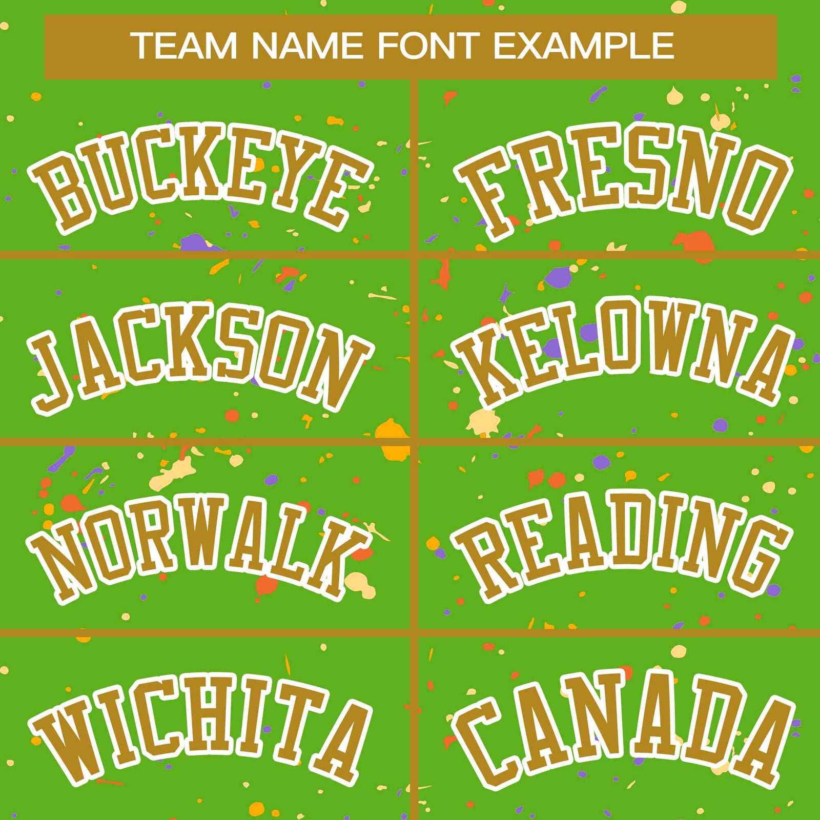 Custom Green Old Gold-White Varsity Full-Zip Splash Graffiti Pattern Letterman Jacket