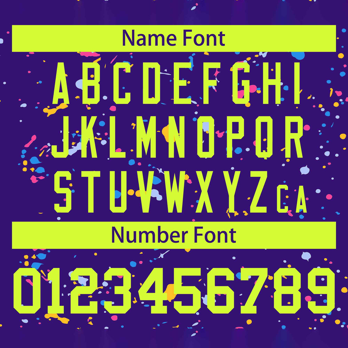 Custom Purple Neon Green Varsity Full-Zip Splash Graffiti Pattern Letterman Jacket