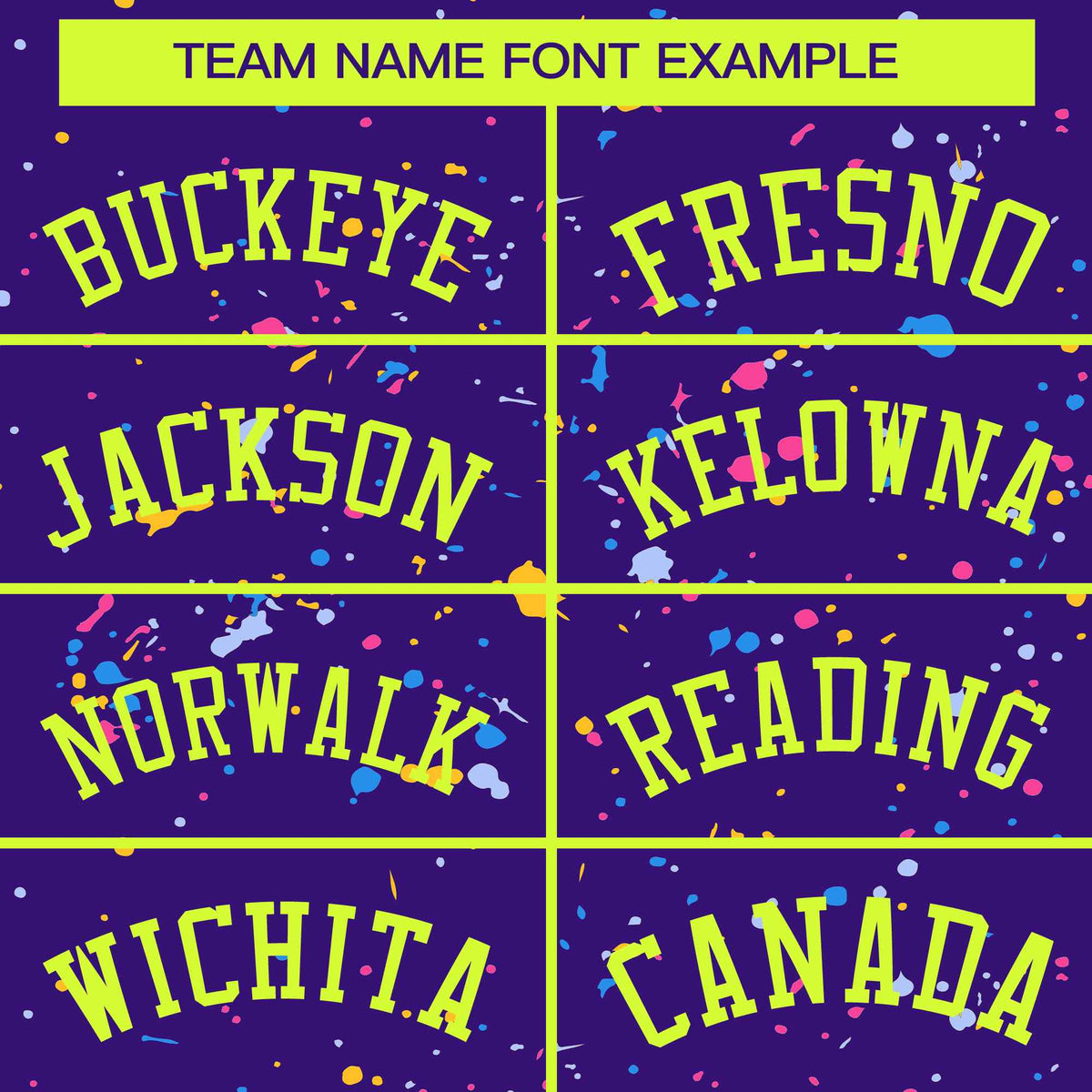 Custom Purple Neon Green Varsity Full-Zip Splash Graffiti Pattern Letterman Jacket