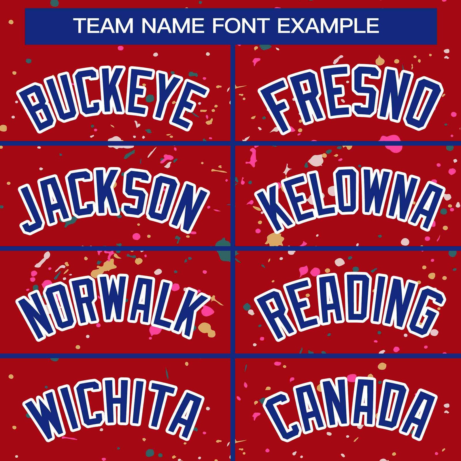 Custom Red Royal-White Varsity Full-Zip Splash Graffiti Pattern Letterman Jacket