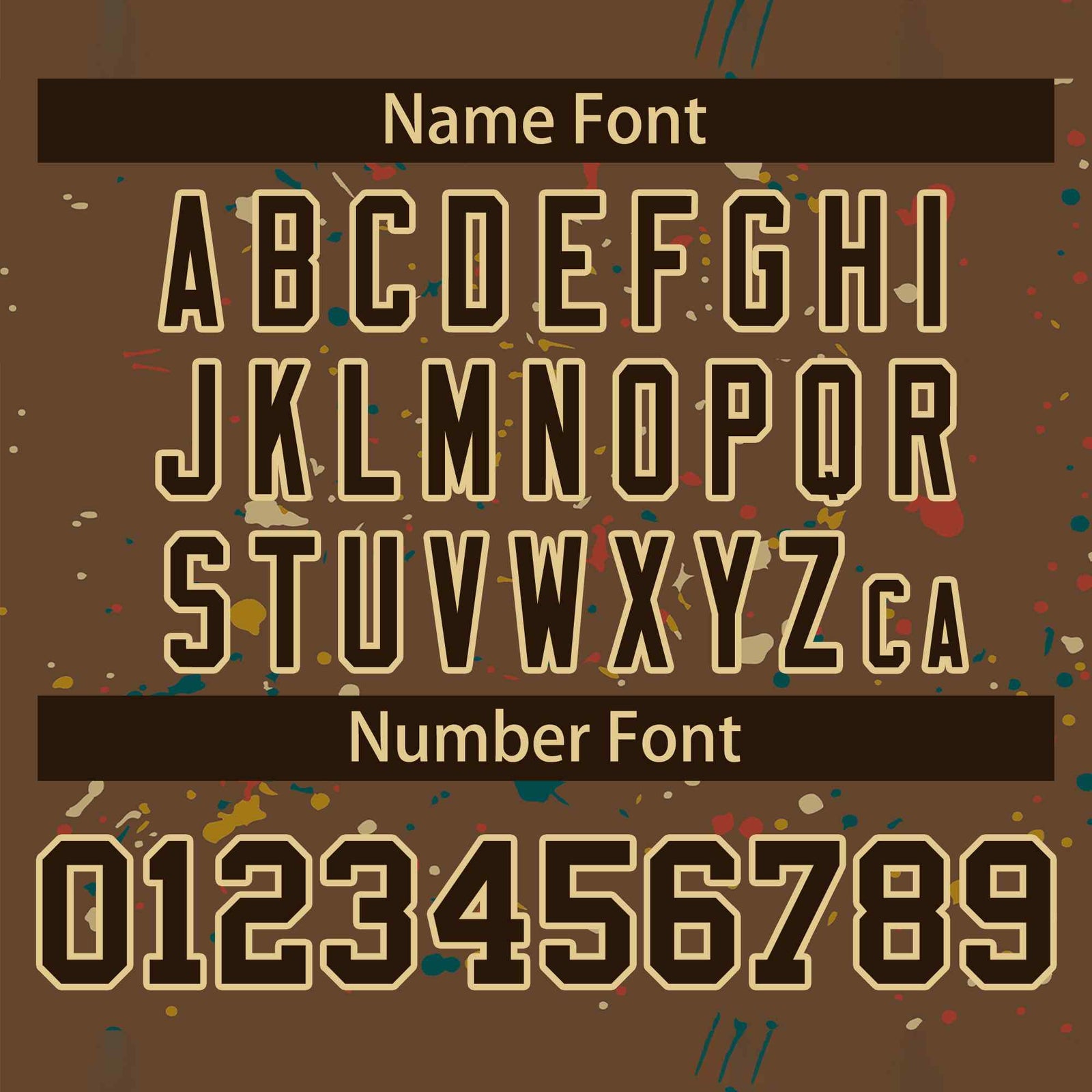 Custom Brown Khaki Varsity Full-Zip Splash Graffiti Pattern Letterman Jacket