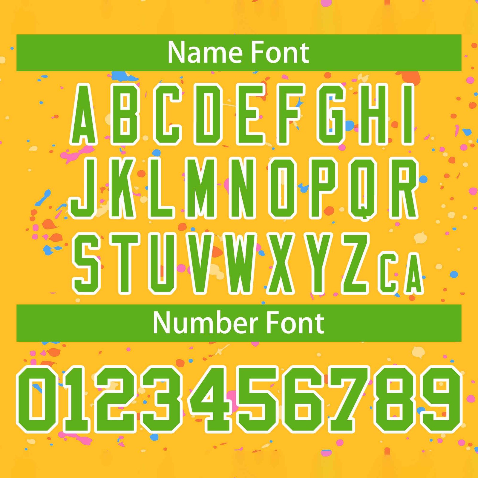 Custom Gold Green-White Varsity Full-Zip Splash Graffiti Pattern Letterman Jacket