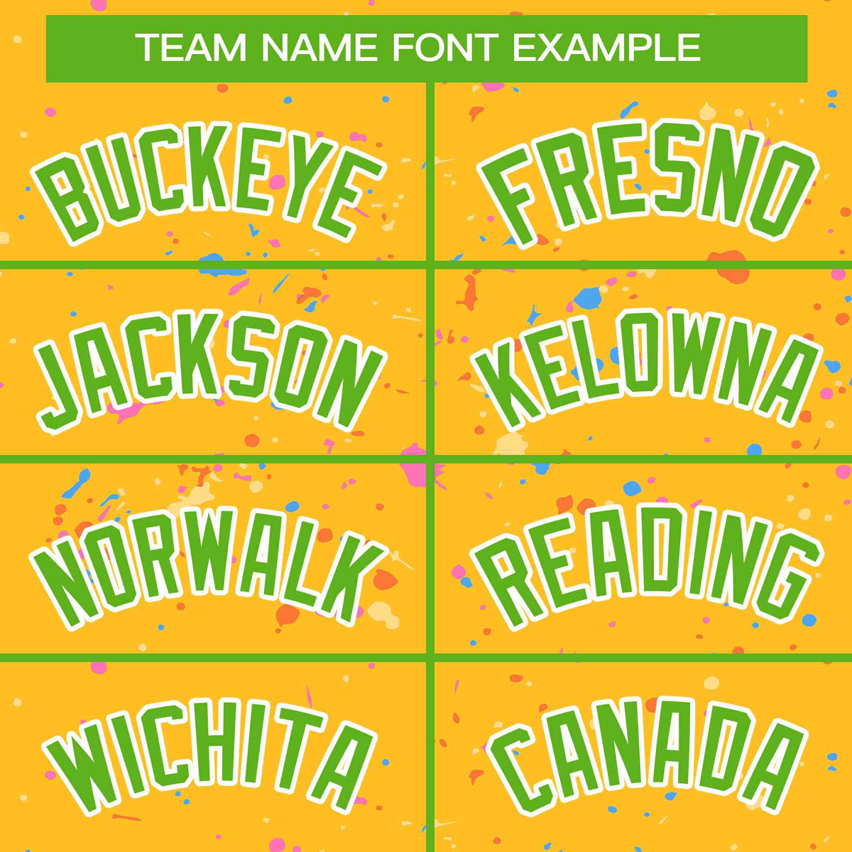 Custom Gold Green-White Varsity Full-Zip Splash Graffiti Pattern Letterman Jacket