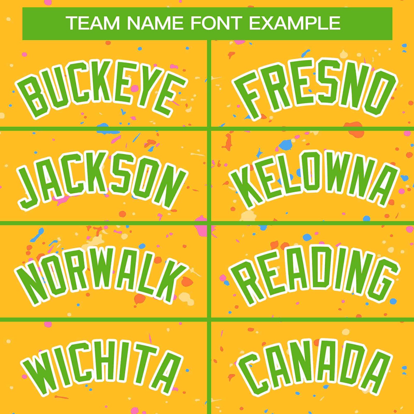 Custom Gold Green-White Varsity Full-Zip Splash Graffiti Pattern Letterman Jacket