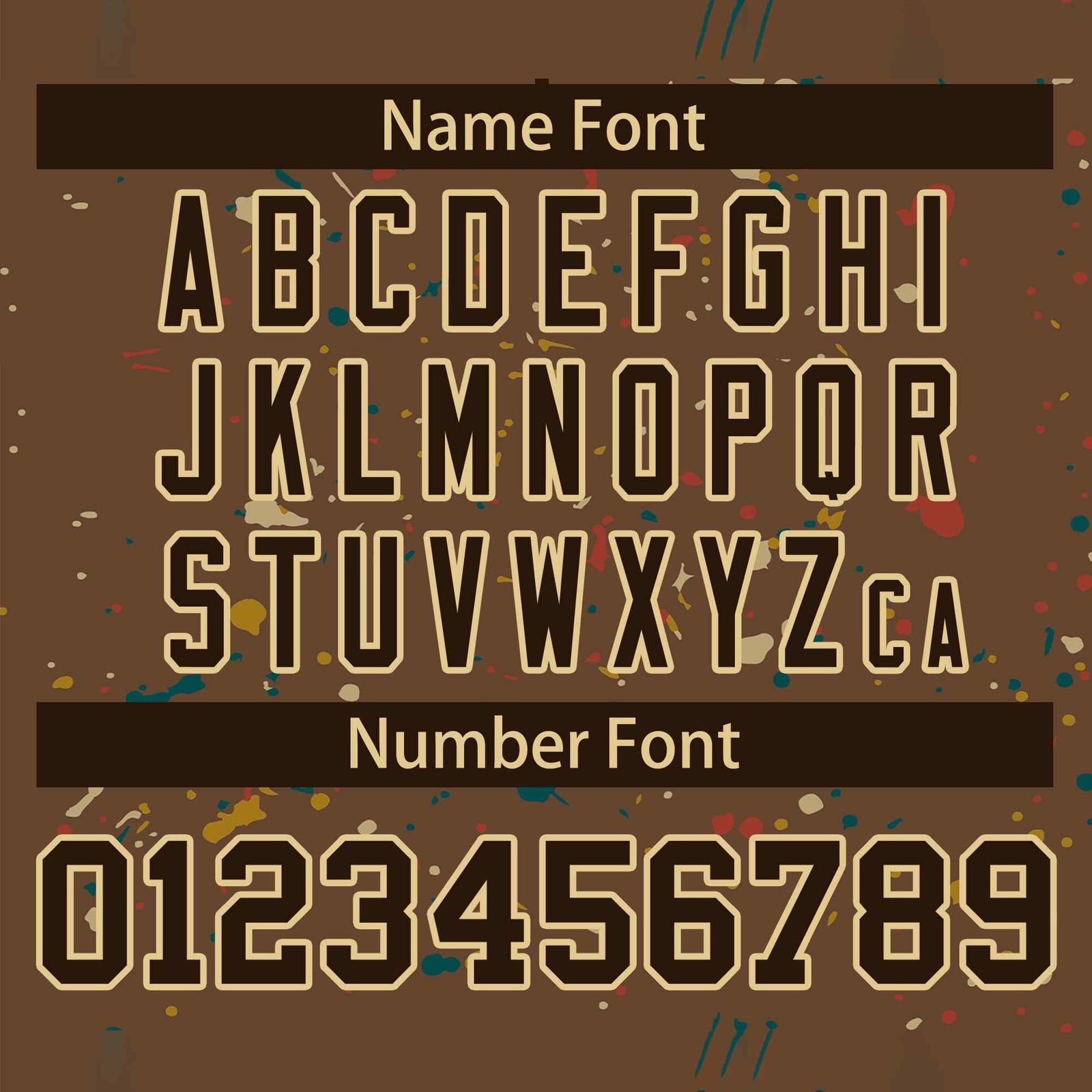 Custom Brown Khaki Varsity Full-Zip Splash Graffiti Pattern Letterman Jacket