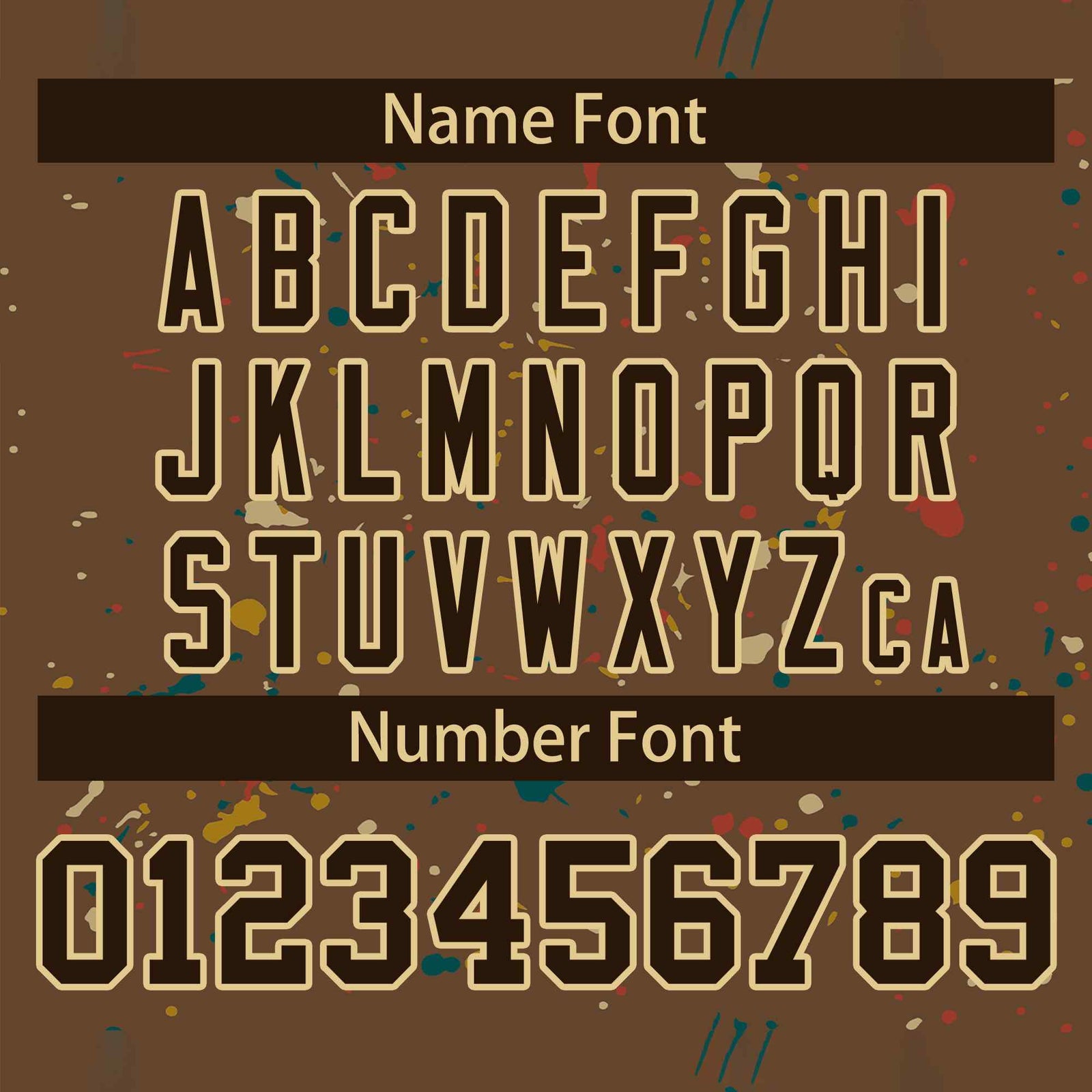 Custom Brown Khaki Varsity Full-Zip Splash Graffiti Pattern Letterman Jacket