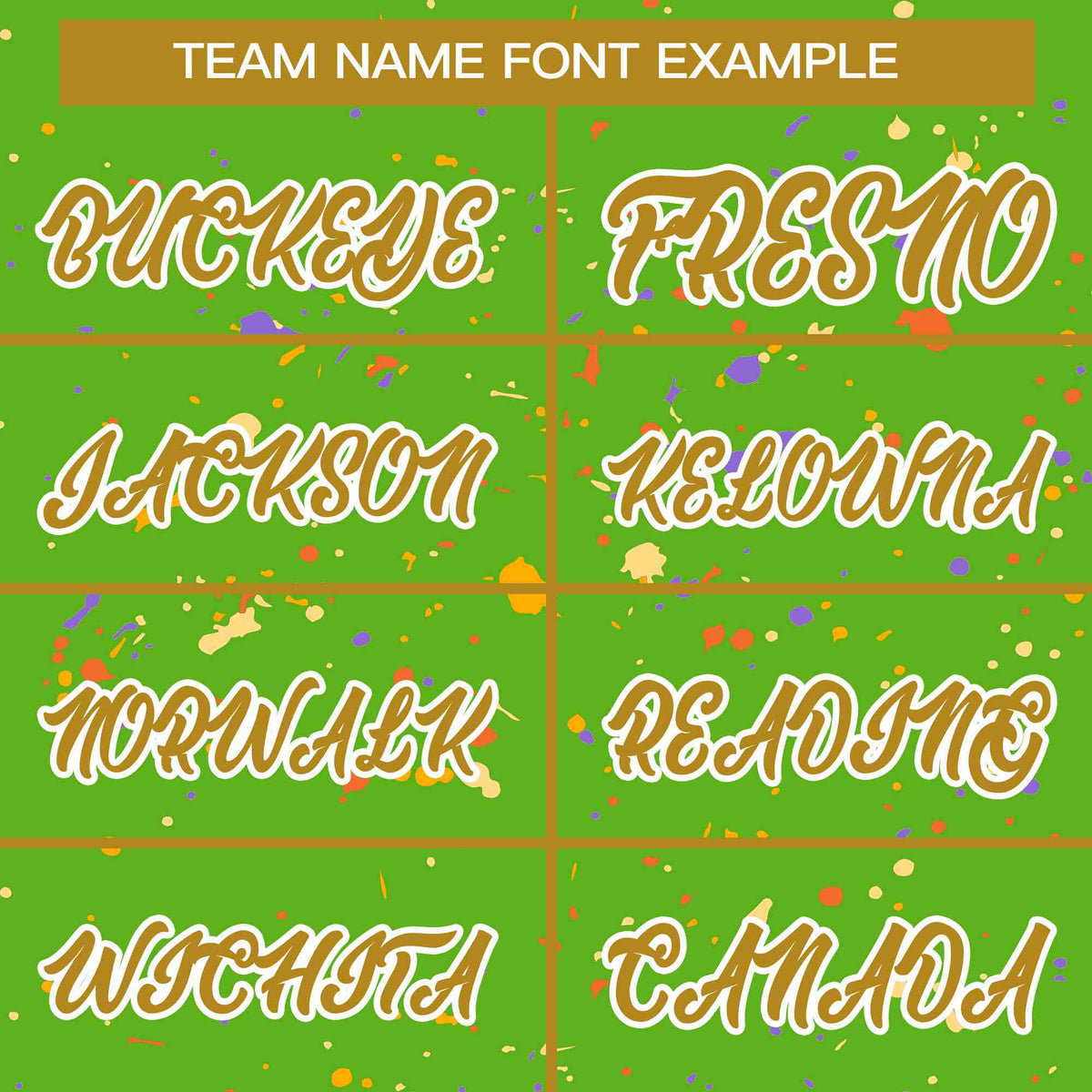 Custom Green Old Gold-White Varsity Full-Zip Splash Graffiti Pattern Letterman Jacket