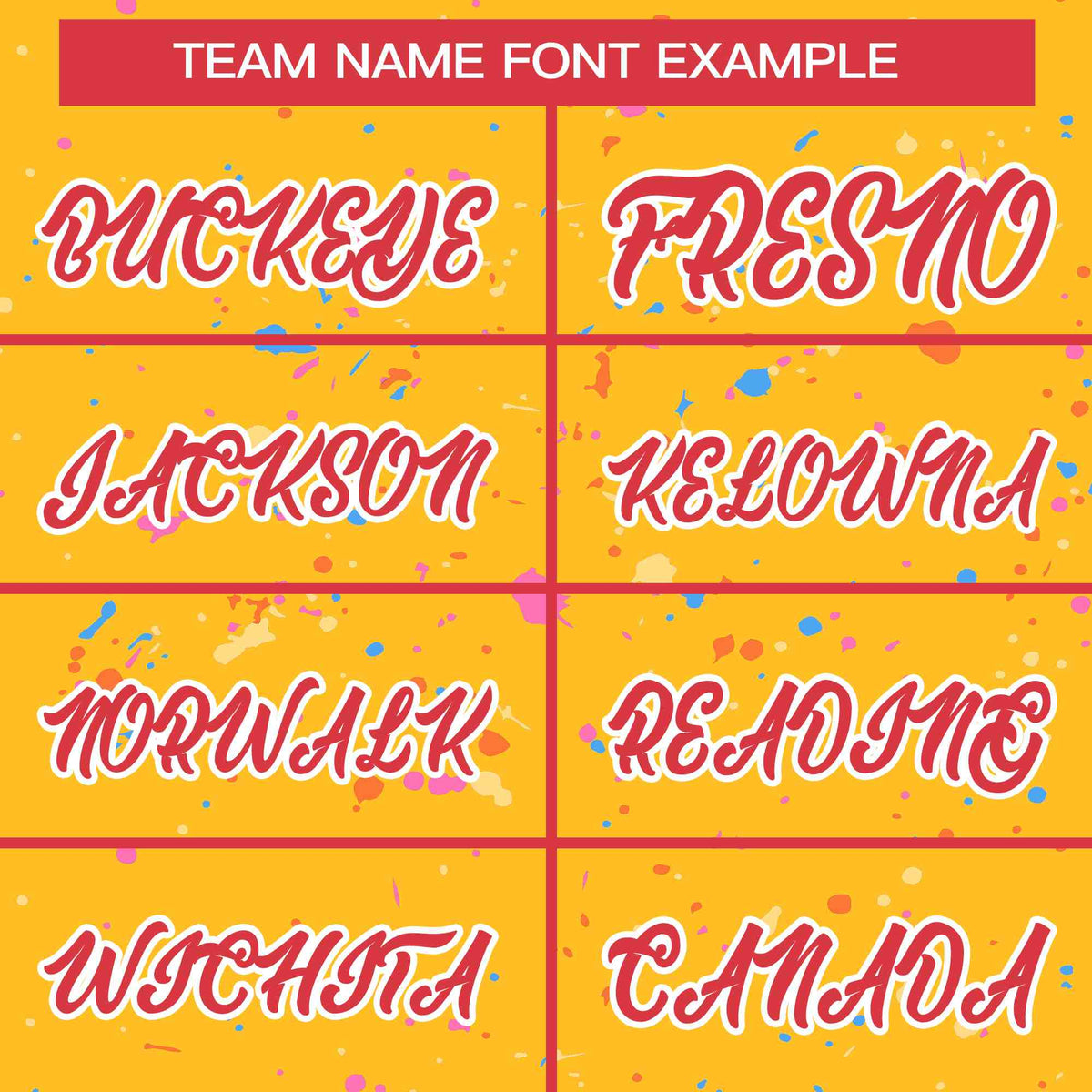 Custom Gold Red-White Varsity Full-Zip Splash Graffiti Pattern Letterman Jacket