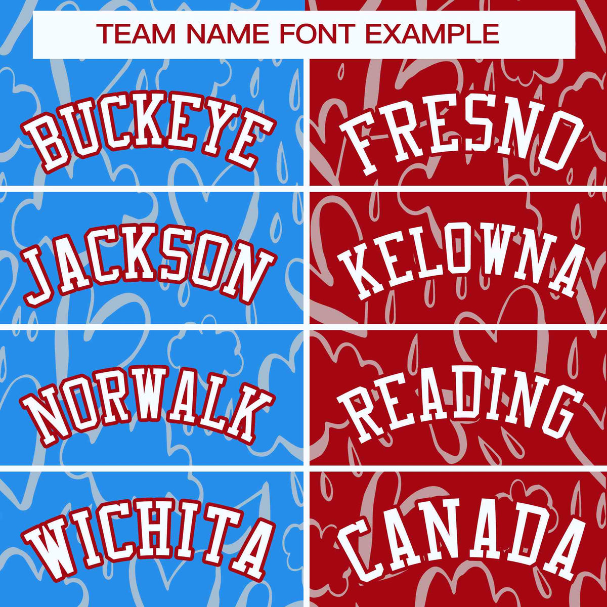 Custom Red Powder Blue-White Split Fashion Letterman Bomber Graffiti Pattern Baseball Jacket