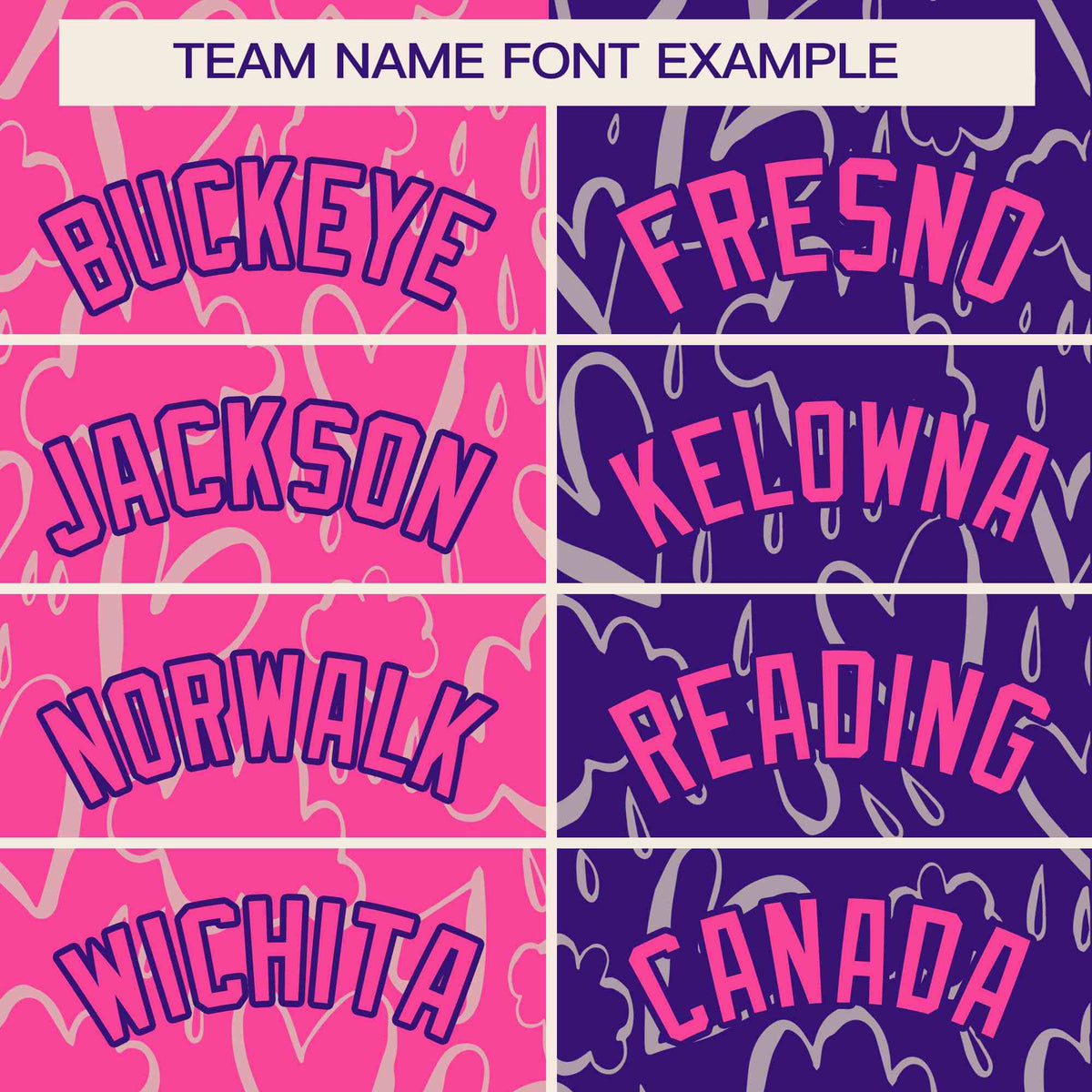 Custom Purple Pink Split Fashion Letterman Bomber Graffiti Pattern Baseball Jacket