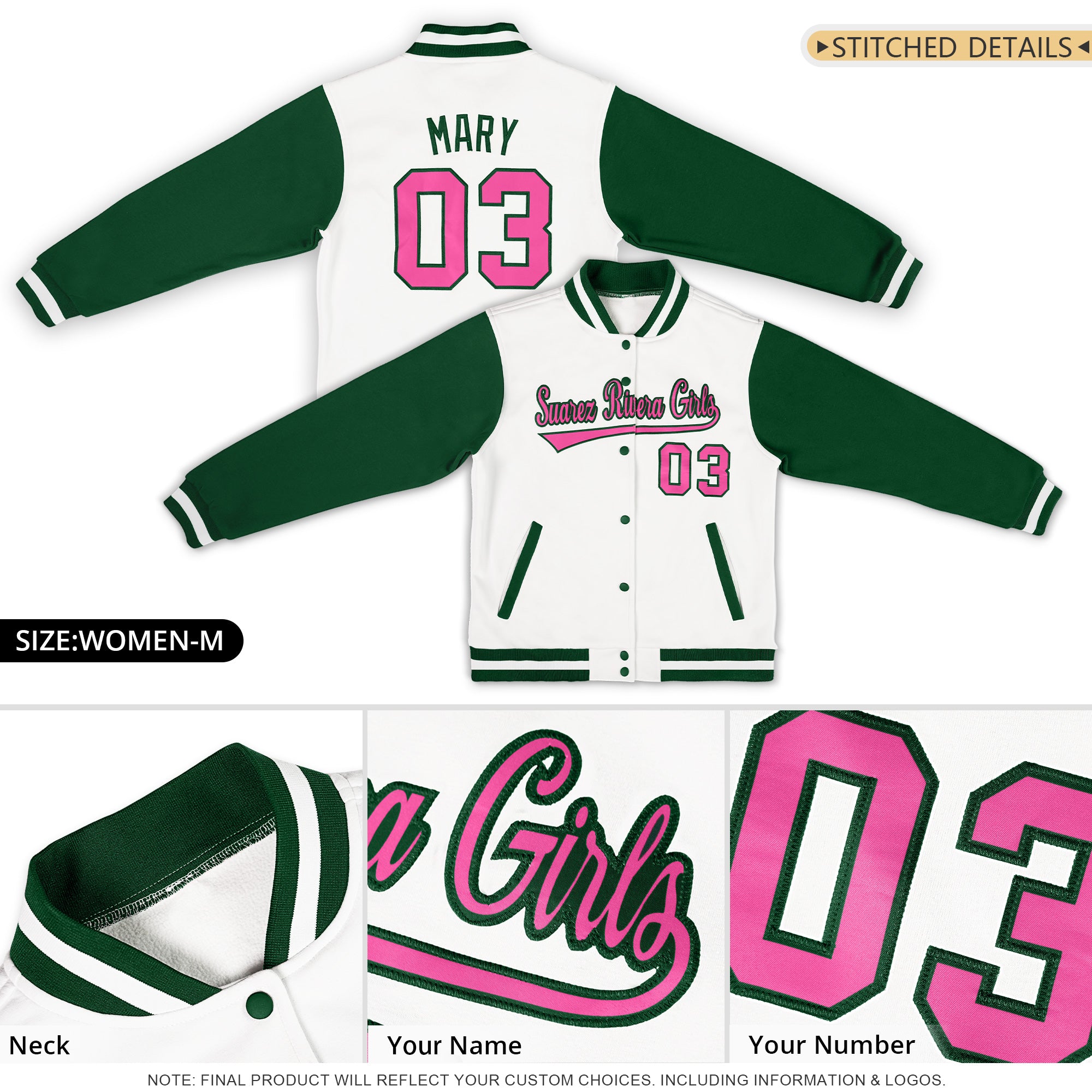 Custom Man's Varsity Baseball Jacket Cotton Blend Letterman Coats
