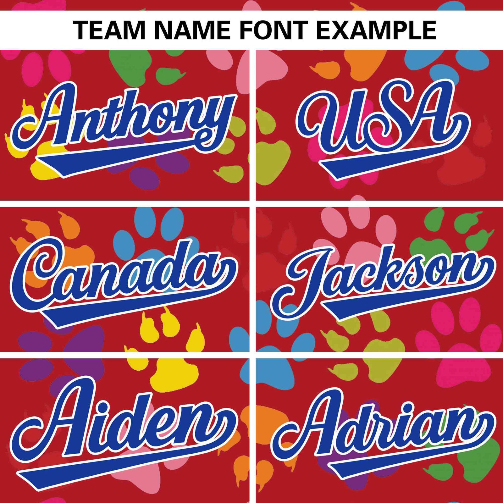 Custom Red Royal-White Varsity Pets Paw Prints Graffiti Pattern Letterman Baseball Jacket