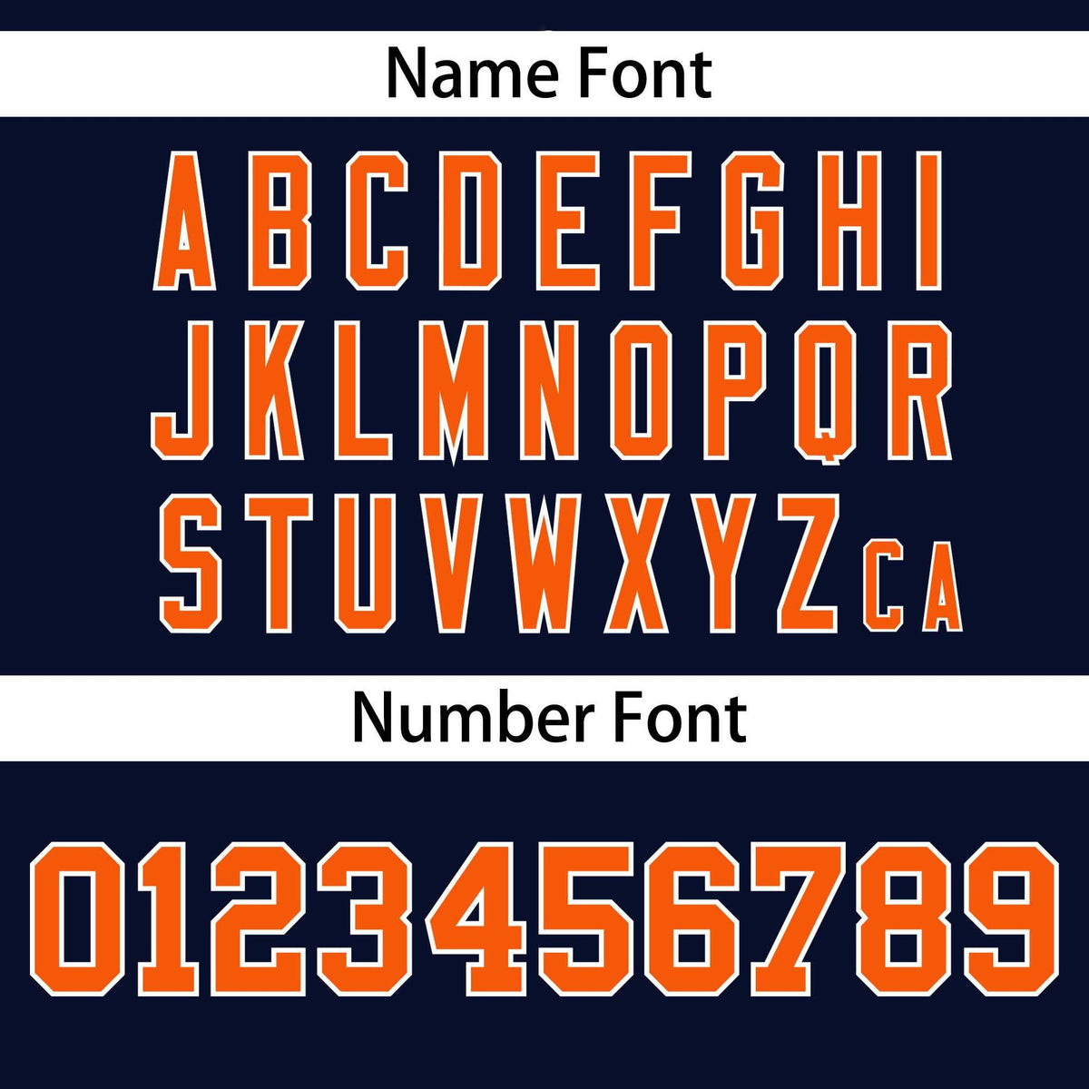 Custom Navy Orange-White Varsity Full-Zip Letterman Bomber Jacket