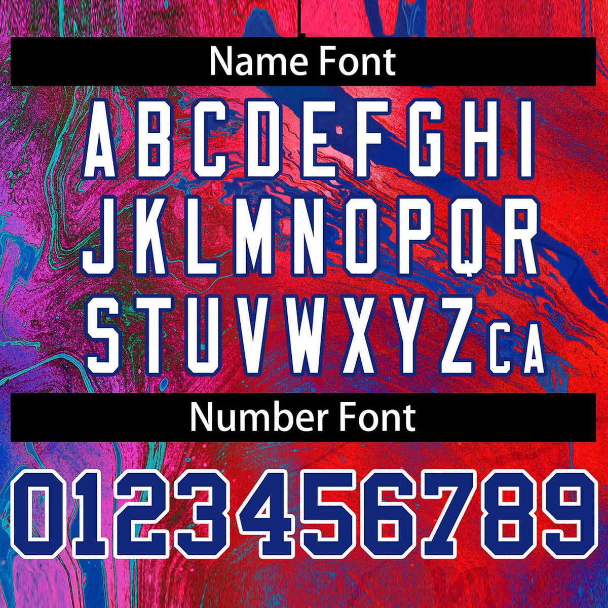 Custom Royal Red-White Tie Dye Ink Paint Varsity Graffiti Pattern Letterman Jacket