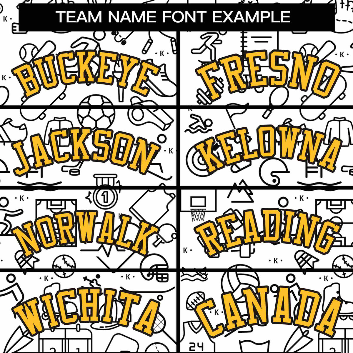 Custom White Black-Gold Line Graffiti Pattern Varsity Raglan Sleeves Letterman Baseball Jacket