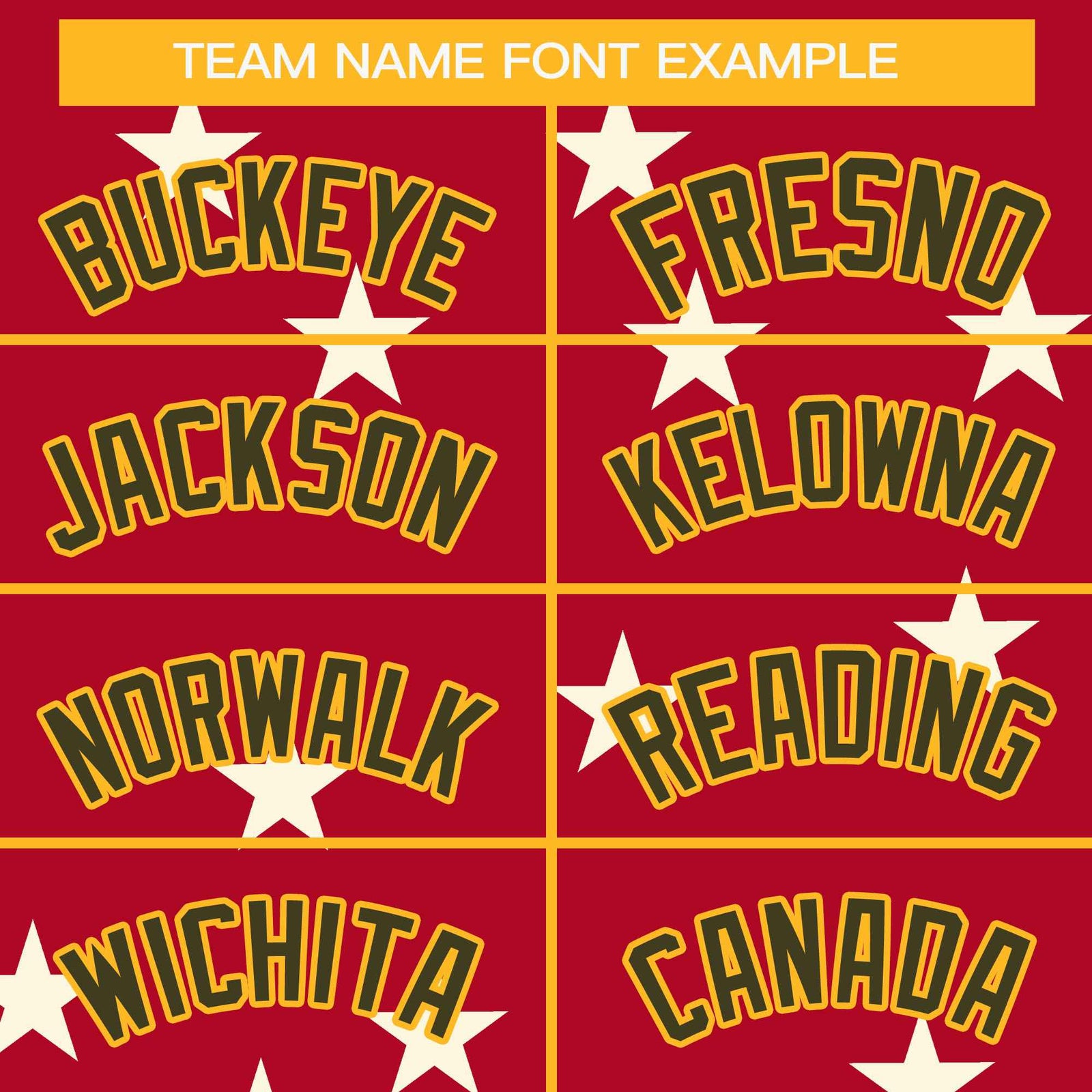 Custom Red Olive-Yellow Star Graffiti Pattern Varsity Full-Snap Bomber Jacket